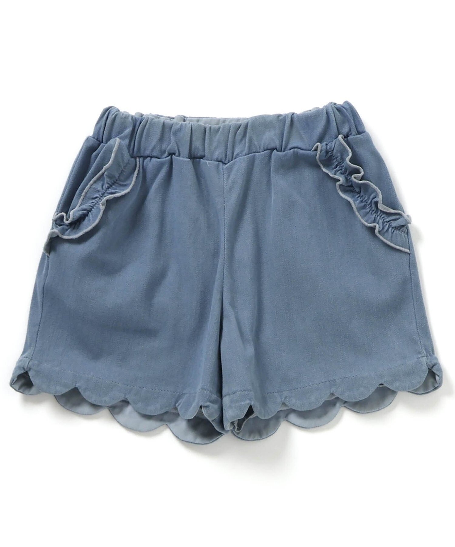 【エフオー オンラインストア/F.O.Online Store / KIDS】のひんやりスカラップショートパンツ _ 接触冷感 インテリア・キッズ・メンズ・レディースファッション・服の通販 founy(ファニー) 　ファッション　Fashion　キッズファッション　Fashion for Kids　ボトムス　Bottoms　サックス|ID: prp329100004961365 ipo3291000000037223105