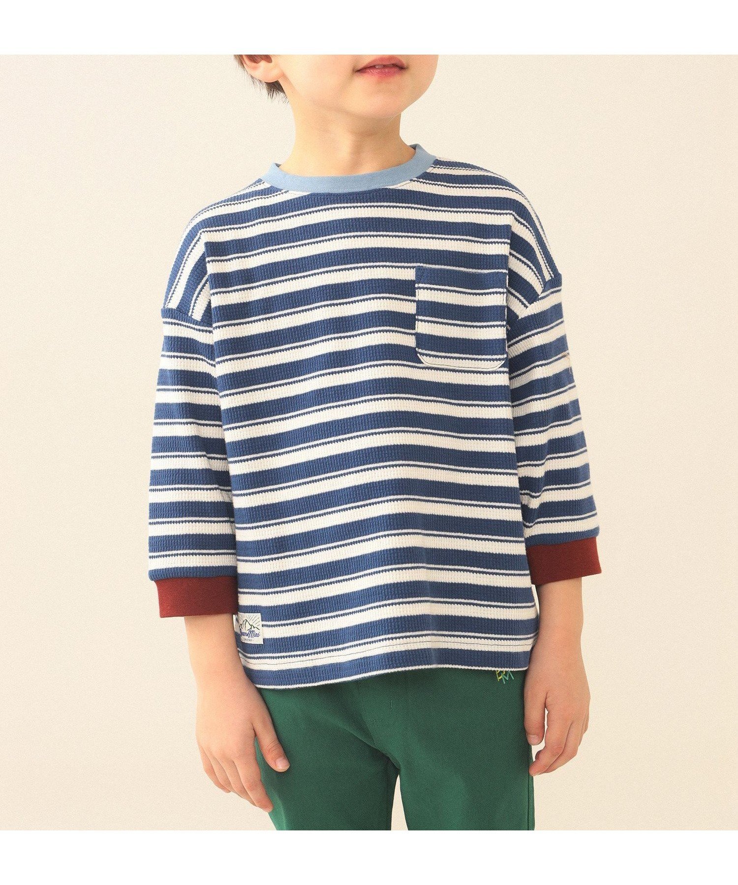 【ビームス ミニ/BEAMS mini / KIDS】のワッフル Tシャツ 2026SS(90~140cm) インテリア・キッズ・メンズ・レディースファッション・服の通販 founy(ファニー) 　ファッション　Fashion　キッズファッション　Fashion for Kids　長袖　Long Sleeve, Full Sleeve　ベーシック　Basic, Essential　リラックス　Relax, Relaxed Fit　ワイド　Wide, Wide Fit　ワッフル　Waffle, Waffle Knit　2026年　2026　2026春夏・S/S　Spring/Summer 2026 SS26　BORDER|ID: prp329100004961377 ipo3291000000037223177