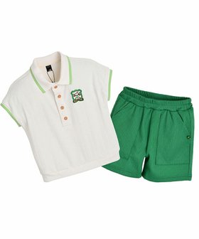 【モイモルン/moimoln / KIDS】のアップルグリーン半袖セットアップ 人気、トレンドファッション・服の通販 founy(ファニー) ファッション Fashion キッズファッション Fashion for Kids ウッド Wooden Design セットアップ Set-Up, Coordinated Outfit 半袖 Short Sleeve, Half Sleeve |ID:prp329100004961384