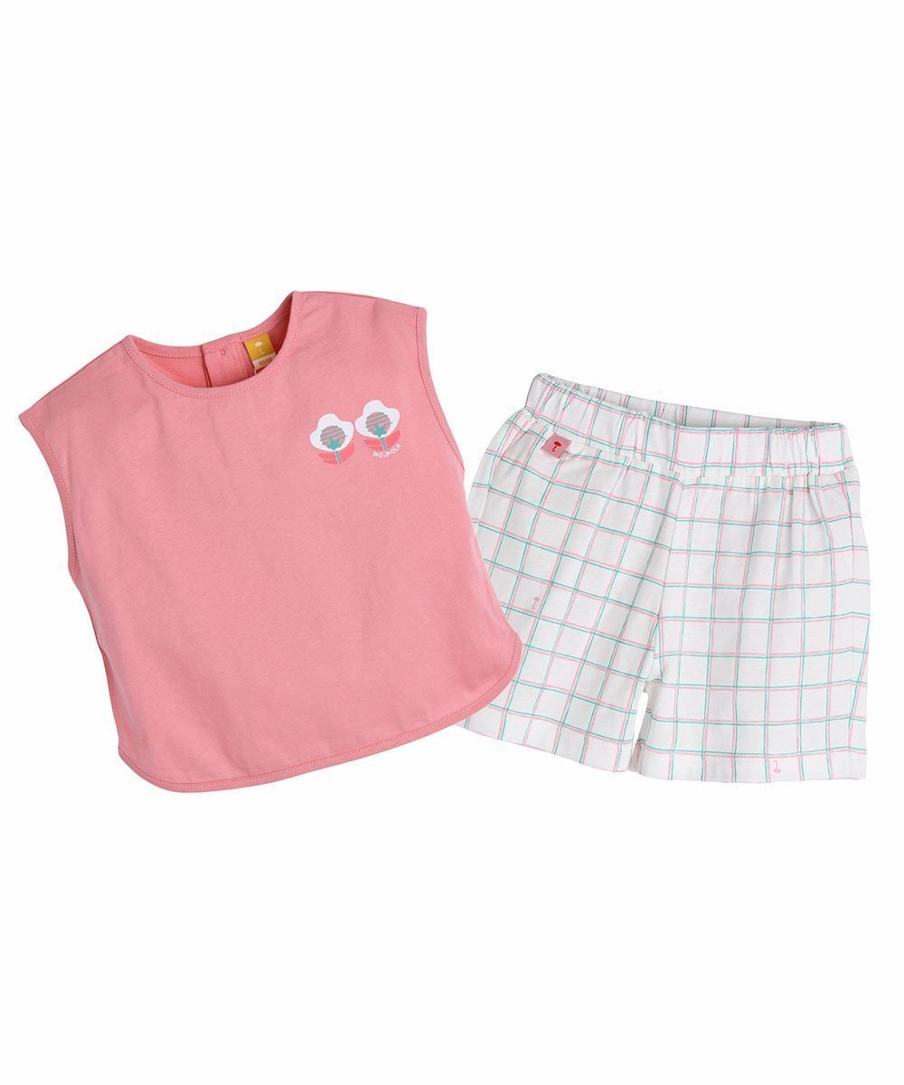 【モイモルン/moimoln / KIDS】の【セットアップ】スクエアノースリーブトップス パンツ インテリア・キッズ・メンズ・レディースファッション・服の通販 founy(ファニー) 　ファッション　Fashion　キッズファッション　Fashion for Kids　トップス・カットソー　Cut & Sew Tops　ボトムス　Bottoms　セットアップ　Matching Sets　キッズトップス　Tops　セットアップ　Set-Up, Coordinated Outfit　ノースリーブ　Sleeveless, No-Sleeve　フロント　Front, Front Design　モチーフ　Motif, Design Theme　ピンク|ID: prp329100004961386 ipo3291000000037223213