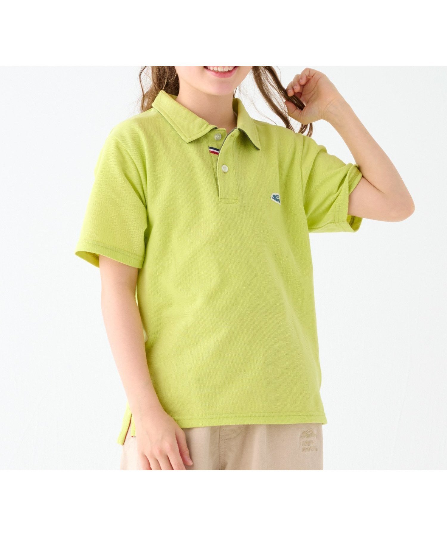 【クリフメイヤー キッズ/KRIFF MAYER / KIDS】のおでかけポロ インテリア・キッズ・メンズ・レディースファッション・服の通販 founy(ファニー) 　ファッション　Fashion　キッズファッション　Fashion for Kids　スリット　Slit, Slit Detail　ベーシック　Basic, Essential　ポロシャツ　Polo Shirt, Collared Tee　ワンポイント　One Point, Statement Accent　切替　Switching, Contrast Panel　吸水　Absorbent, Quick-Dry　L/GREEN|ID: prp329100004961395 ipo3291000000037223257