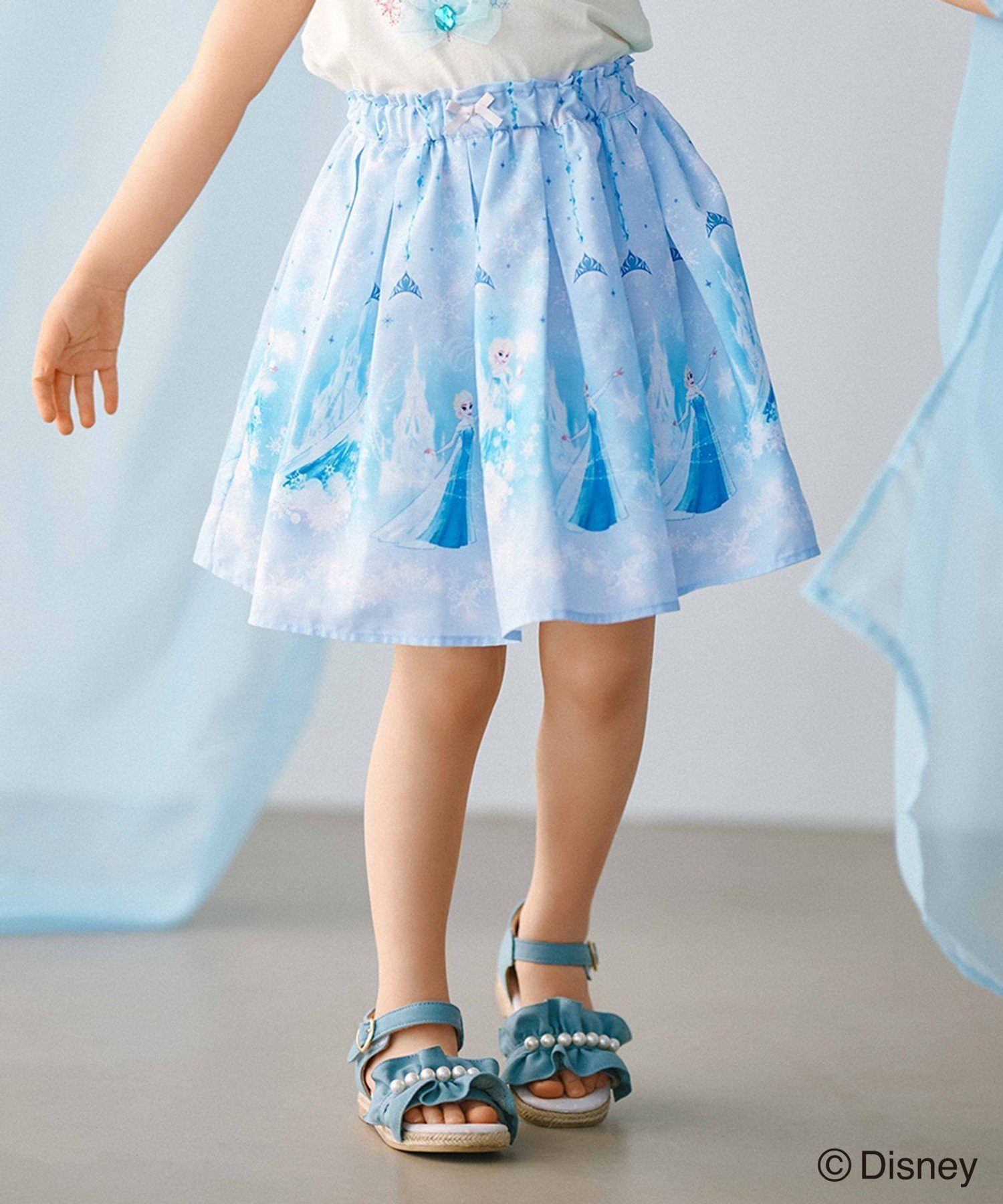 【エニー/ANY / KIDS】の【ディズニープリンセス/フローズン】総柄 スカート インテリア・キッズ・メンズ・レディースファッション・服の通販 founy(ファニー) 　ファッション　Fashion　キッズファッション　Fashion for Kids　おすすめ　Recommended / Our Picks　キャラクター　Character, Licensed Characters　ドレス　Dress, One-Piece　フレア　Flare, Flared　プリント　Print, Printed Pattern　モチーフ　Motif, Design Theme　夏　Summer　サックスブルー[173]|ID: prp329100004961445 ipo3291000000037223500