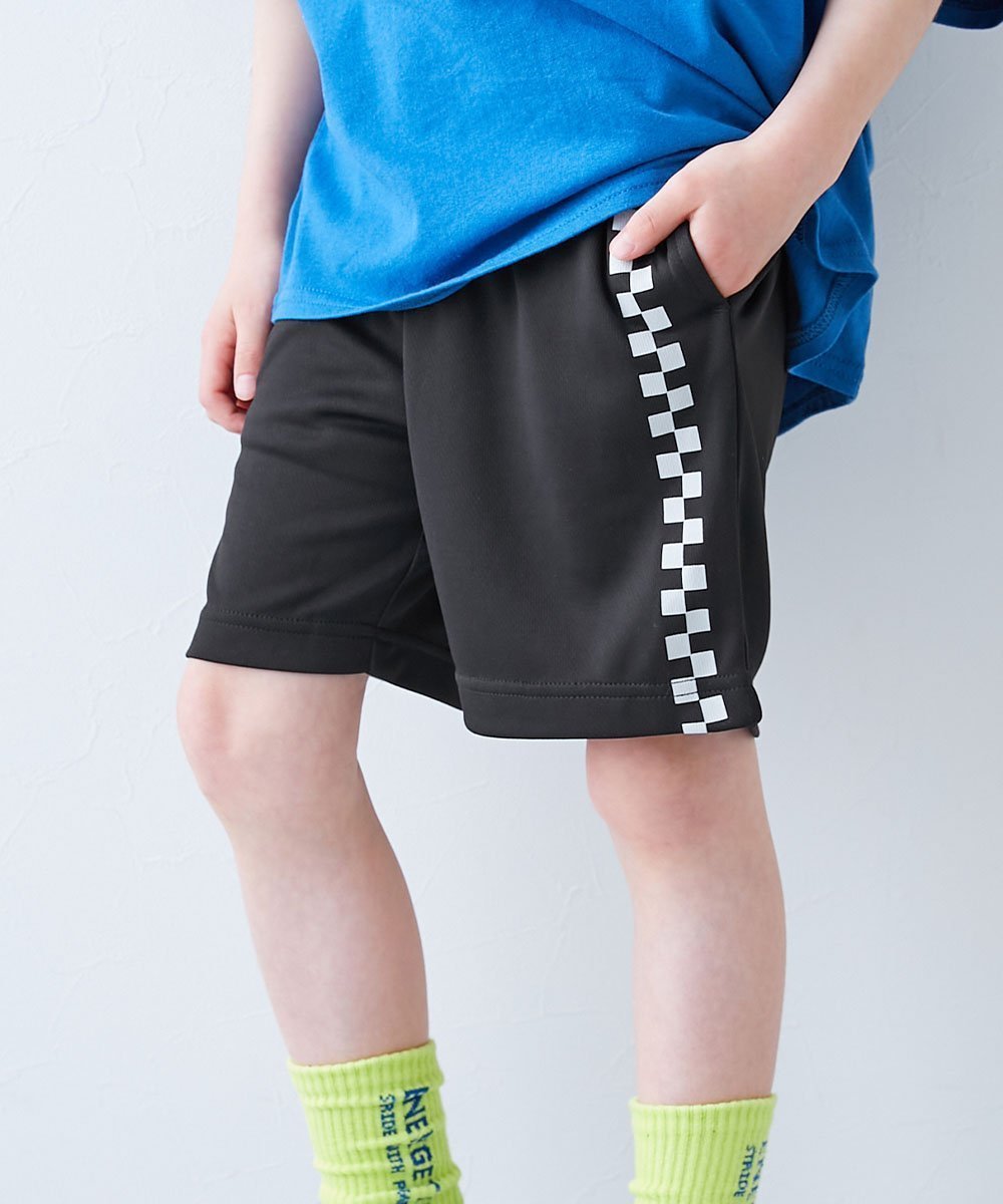 【デビロック/devirock / KIDS】の【涼感 サラッとメッシュ】* デビラボ プリント ハーフパンツ 子供服 キッズ 26SS インテリア・キッズ・メンズ・レディースファッション・服の通販 founy(ファニー) 　ファッション　Fashion　キッズファッション　Fashion for Kids　ボトムス　Bottoms　ストレッチ　Stretch, Stretchy Fabric　ハーフ　Half, Half-Length　プリント　Print, Printed Pattern　メッシュ　Mesh, Net Fabric　夏　Summer　2026年　2026　2026春夏・S/S　Spring/Summer 2026 SS26　007-チェッカー-ブラック|ID: prp329100004961483 ipo3291000000037223751