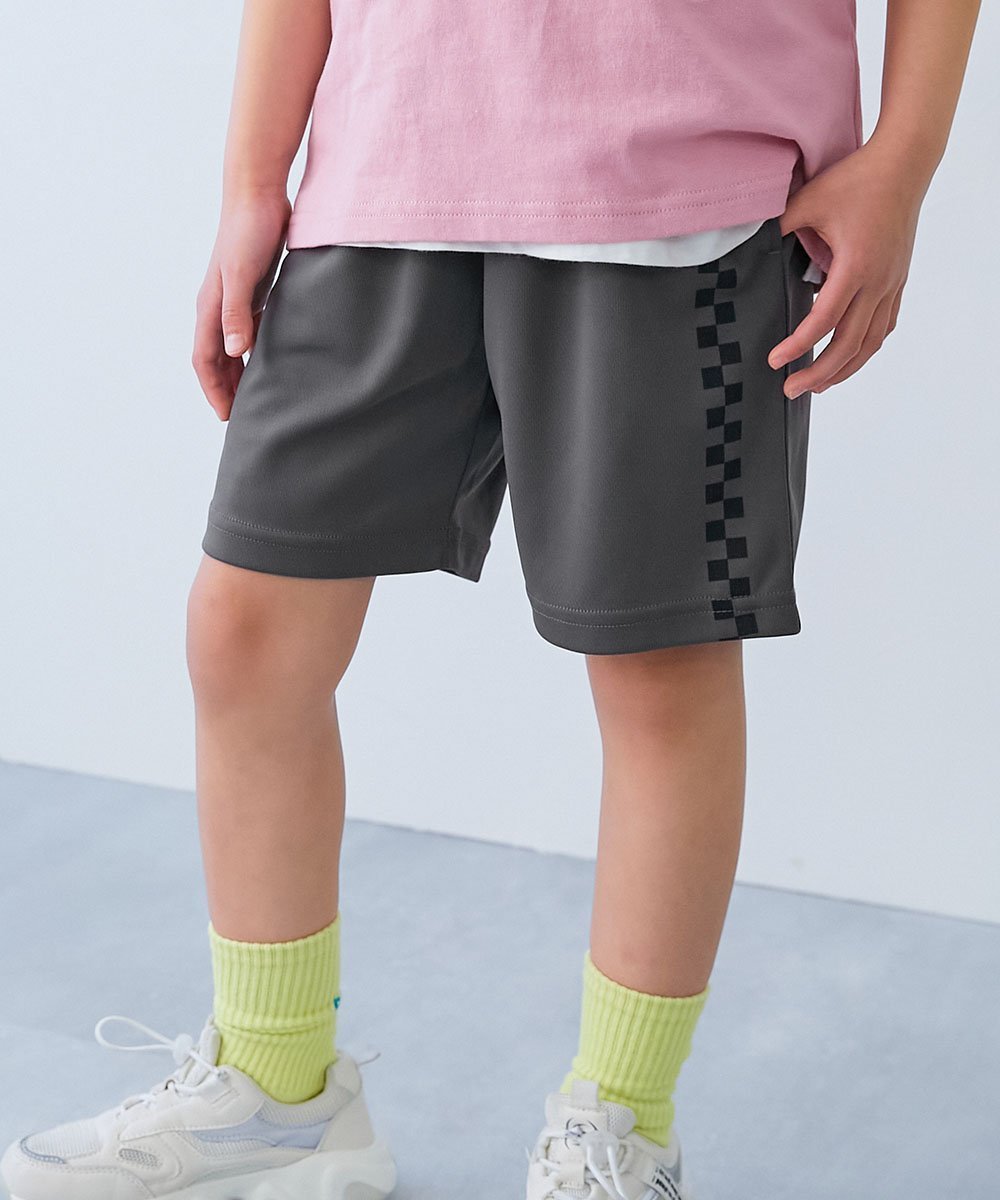 【デビロック/devirock / KIDS】の【涼感 サラッとメッシュ】* デビラボ プリント ハーフパンツ 子供服 キッズ 26SS インテリア・キッズ・メンズ・レディースファッション・服の通販 founy(ファニー) 　ファッション　Fashion　キッズファッション　Fashion for Kids　ボトムス　Bottoms　ストレッチ　Stretch, Stretchy Fabric　ハーフ　Half, Half-Length　プリント　Print, Printed Pattern　メッシュ　Mesh, Net Fabric　夏　Summer　2026年　2026　2026春夏・S/S　Spring/Summer 2026 SS26　008-チェッカー-チャコール|ID: prp329100004961483 ipo3291000000037223752