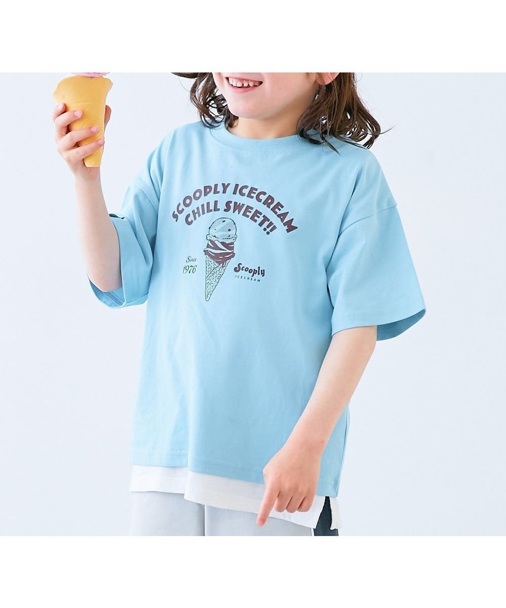 【デビロック/devirock / KIDS】のデビロック*【アイス】 ひやシャリ 接触冷感 アイスプリント 半袖Tシャツ 26SS インテリア・キッズ・メンズ・レディースファッション・服の通販 founy(ファニー) 　ファッション　Fashion　キッズファッション　Fashion for Kids　カラフル　Colorful Design　コラボ　Collaboration, Collab　プリント　Print, Printed Pattern　半袖　Short Sleeve, Half Sleeve　夏　Summer　2026年　2026　2026春夏・S/S　Spring/Summer 2026 SS26　002-アイスロゴ-クリアブルー|ID: prp329100004961491 ipo3291000000037223790