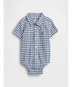 【ギャップ/GAP / KIDS】のギンガムチェック オックスフォード ボディスーツ (ベビー) 大人の最旬トレンドファッション＆コーディネート founy(ファウニー) ファッション Fashion キッズファッション Fashion for Kids ギンガム Gingham, Gingham Fabric スーツ Suit, Formalwear チェック Check, Plaid, Tartan パッチ Patch, Appliqué フロント Front, Front Design ベビー Baby, Babywear ポケット Pocket, Pocket Detail 半袖 Short Sleeve, Half Sleeve |ID:prp329100004961526