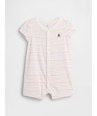 【ギャップ/GAP / KIDS】のブラナンベア カバーオール (ベビー) 大人の最旬トレンドファッション＆コーディネート founy(ファウニー) ファッション Fashion キッズファッション Fashion for Kids ストレート Straight, Straight Cut パッチ Patch, Appliqué フィット Fit, Slim Fit フロント Front, Front Design ベビー Baby, Babywear ポケット Pocket, Pocket Detail リラックス Relax, Relaxed Fit 半袖 Short Sleeve, Half Sleeve thumbnail PINK MULTI STRIPE|ID: prp329100004961528 ipo3291000000037381464
