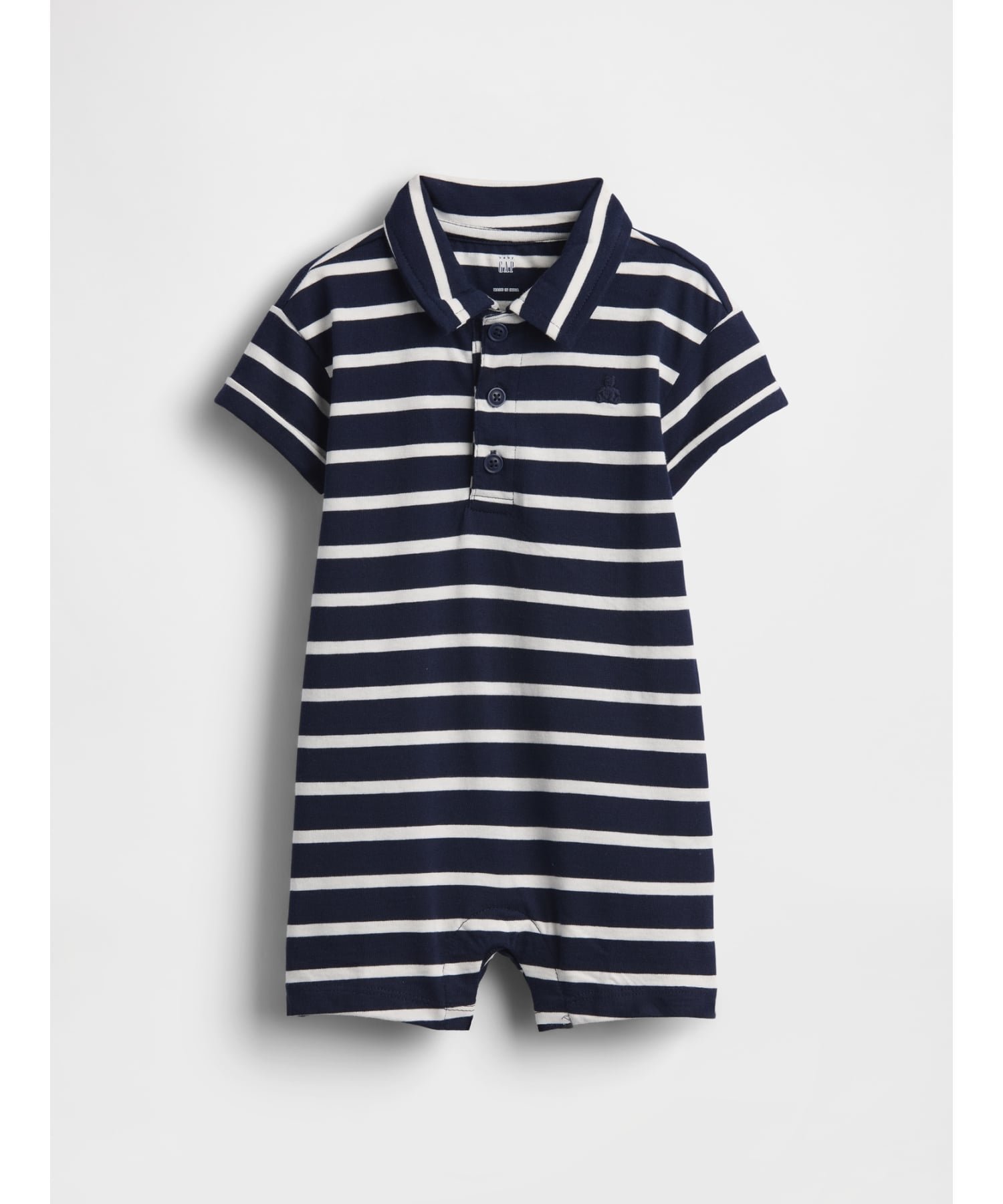 【ギャップ/GAP / KIDS】のジャージー ポロ ショートオール (ベビー) インテリア・キッズ・メンズ・レディースファッション・服の通販 founy(ファニー) 　ファッション　Fashion　キッズファッション　Fashion for Kids　ショート　Short, Short Length　ストライプ　Stripe, Striped Pattern　ベビー　Baby, Babywear　半袖　Short Sleeve, Half Sleeve　NAVY WHITE STRIPE|ID: prp329100004961532 ipo3291000000037223977