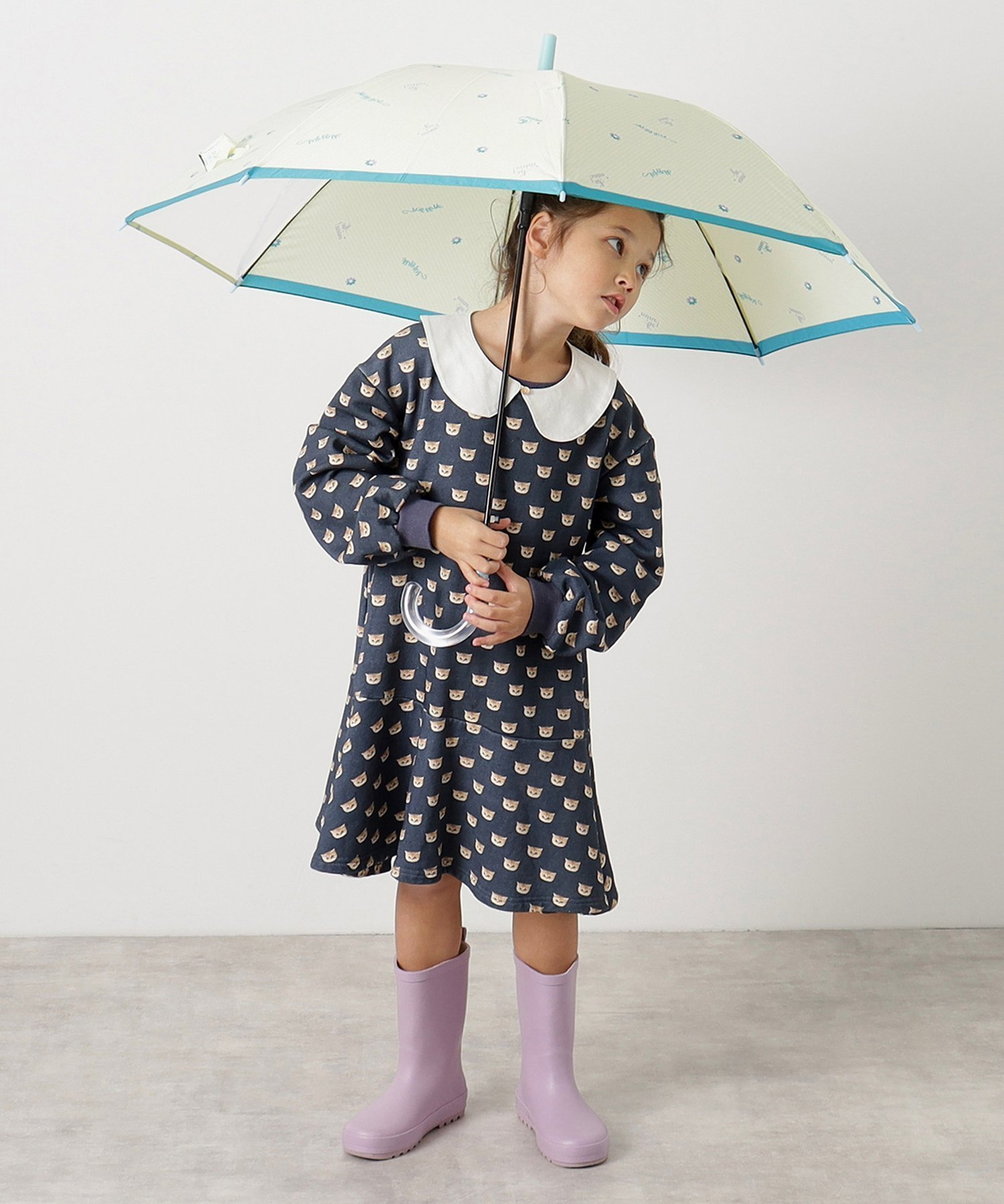 【ムーンバット/MOONBAT / KIDS】のALGY(アルジー) キッズ 雨傘 長傘 ワンタッチ ジャンプ傘 耐風 子ども傘 ストライプフラワー インテリア・キッズ・メンズ・レディースファッション・服の通販 founy(ファニー) 　ファッション　Fashion　キッズファッション　Fashion for Kids　ストライプ　Stripe, Striped Pattern　フラワー　Flower, Floral　ミックス　Mix, Mixed Style　モチーフ　Motif, Design Theme　傘　Umbrella, Parasol　入学式　Entrance Ceremony　ライトイエロー|ID: prp329100004961608 ipo3291000000037224336