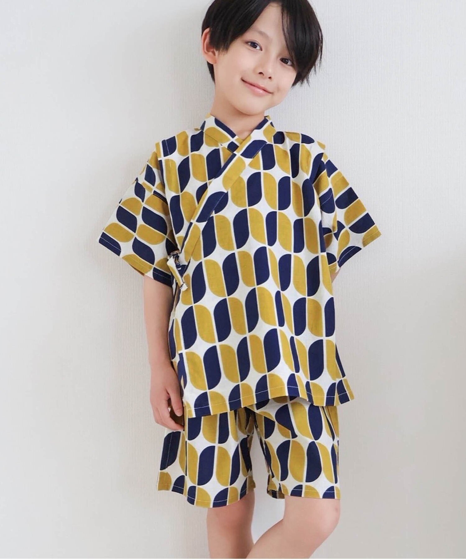 【エフオー オンラインストア/F.O.Online Store / KIDS】のWEB限定 NEW BOYS甚平 インテリア・キッズ・メンズ・レディースファッション・服の通販 founy(ファウニー) 　ファッション　Fashion　キッズファッション　Fashion for Kids　シンプル　Simple, Minimal　プリント　Print, Printed Pattern　モノトーン　Monotone, Black and White　おすすめ　Recommended / Our Picks　夏　Summer　卒業式　Graduation Ceremony　マスタード|ID: prp329100004961624 ipo3291000000037332788
