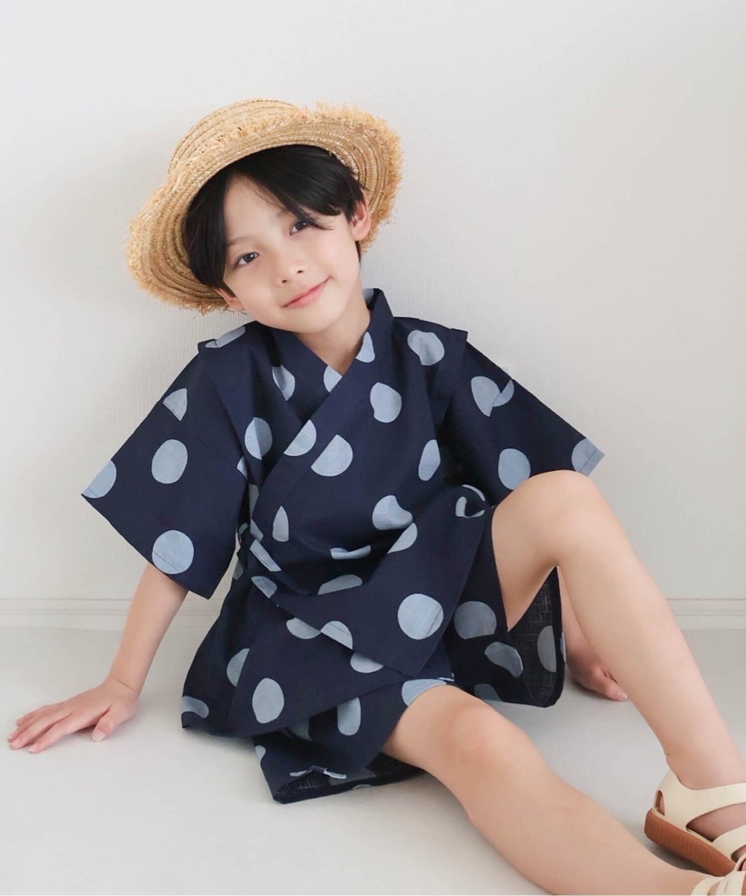 【エフオー オンラインストア/F.O.Online Store / KIDS】のWEB限定 NEW BOYS甚平 インテリア・キッズ・メンズ・レディースファッション・服の通販 founy(ファウニー) 　ファッション　Fashion　キッズファッション　Fashion for Kids　シンプル　Simple, Minimal　プリント　Print, Printed Pattern　モノトーン　Monotone, Black and White　おすすめ　Recommended / Our Picks　夏　Summer　卒業式　Graduation Ceremony　ネイビーブルー|ID: prp329100004961624 ipo3291000000037332789