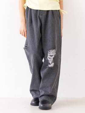 【コカ/coca / KIDS】のキッズ サイドカットダメージパンツ 人気、トレンドファッション・服の通販 founy(ファニー) ファッション Fashion キッズファッション Fashion for Kids ボトムス Bottoms 春 Spring 秋 Autumn スウェット / スエット Sweatshirt, Sweatwear ダメージ Distressed, Destroyed デニム Denim, Jeans Material トレンド Trend, Trending Now バランス Balance, Style Balance ポケット Pocket, Pocket Detail ロング Long, Long-Length ワイド Wide, Wide Fit 夏 Summer |ID:prp329100004961739