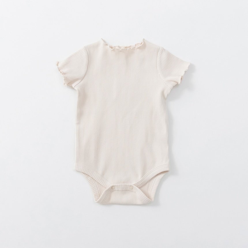 【ブランシェス/branshes / KIDS】のストレッチテレコ半袖ボディスーツ インテリア・キッズ・メンズ・レディースファッション・服の通販 founy(ファニー) 　ファッション　Fashion　キッズファッション　Fashion for Kids　シンプル　Simple, Minimal　ストレッチ　Stretch, Stretchy Fabric　スーツ　Suit, Formalwear　テレコ　Ribbed, Rib Stitch　半袖　Short Sleeve, Half Sleeve　ベージュ|ID: prp329100004961759 ipo3291000000037225187