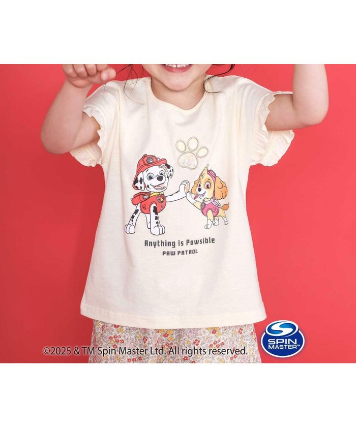 【ベベ オンライン ストア/BEBE ONLINE STORE / KIDS】の【パウ・パトロール*SLAPSLIP】袖フリルキャラクタープリントキラキラTシャツ(90~130cm) インテリア・キッズ・メンズ・レディースファッション・服の通販 founy(ファニー) https://founy.com/ ファッション Fashion キッズファッション Fashion for Kids イエロー Yellow 春 Spring キャラクター Character, Licensed Characters コラボ Collaboration, Collab スパンコール Sequins, Sequin Embellishment フリル Frill, Ruffle フレンチ French, French Style フロント Front, Front Design プリント Print, Printed Pattern ボーダー Border, Stripe 半袖 Short Sleeve, Half Sleeve モチーフ Motif, Design Theme S/S・春夏 SS, Spring/Summer, Warm Season 夏 Summer エレガント 上品 Elegant 2025年 2025 2025春夏・S/S Spring/Summer 2025 SS25 |ID: prp329100004961770 ipo3291000000037225247