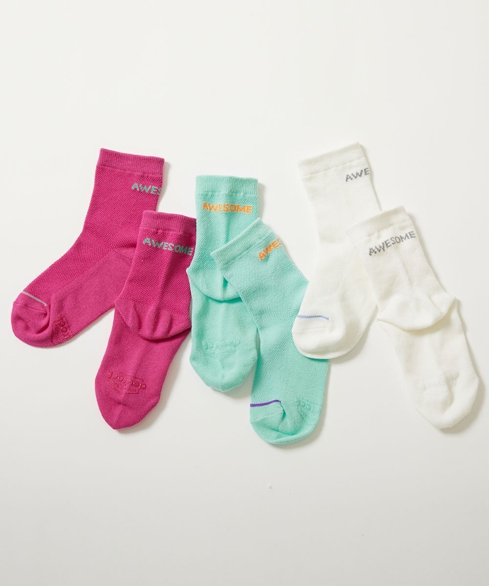 【デビロック/devirock / KIDS】の3足セット ネオンカラー メッシュ ショート丈ソックス 靴下 涼しい 蒸れにくい 薄手 通気性 運動会 蛍光カラー 目立つ 派手カラー 名前が書ける インテリア・キッズ・メンズ・レディースファッション・服の通販 founy(ファニー) 　ファッション　Fashion　キッズファッション　Fashion for Kids　サンダル　Sandals, Summer Shoes　ショート　Short, Short Length　シンプル　Simple, Minimal　スニーカー　Sneakers, Trainers　ソックス　Socks, Hosiery　トレンド　Trend, Trending Now　ネオン　Neon, Neon Color　人気　Popular, Best Seller　メッシュ　Mesh, Net Fabric　003-マルチ3|ID: prp329100004961847 ipo3291000000037225619