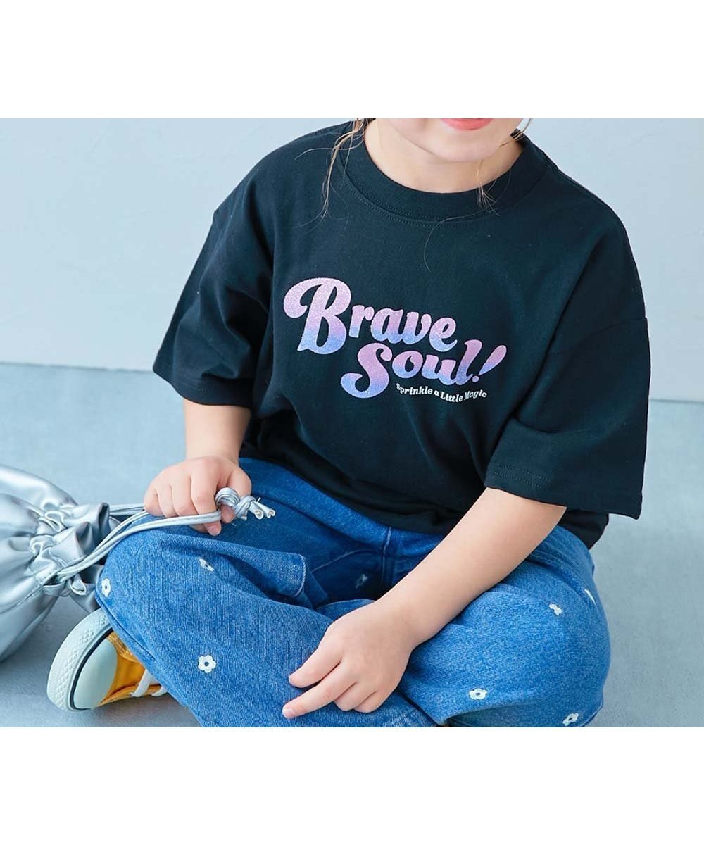 【デビロック/devirock / KIDS】の綿100% デビラボ*【きらっとメタリック】 ガールズ BIGシルエット 26SS インテリア・キッズ・メンズ・レディースファッション・服の通販 founy(ファニー) 　ファッション　Fashion　キッズファッション　Fashion for Kids　キャップ　Cap, Baseball Cap　スニーカー　Sneakers, Trainers　トレンド　Trend, Trending Now　プリント　Print, Printed Pattern　おすすめ　Recommended / Our Picks　2026年　2026　2026春夏・S/S　Spring/Summer 2026 SS26　002-ロゴ1‐ブラック|ID: prp329100004961852 ipo3291000000037225656