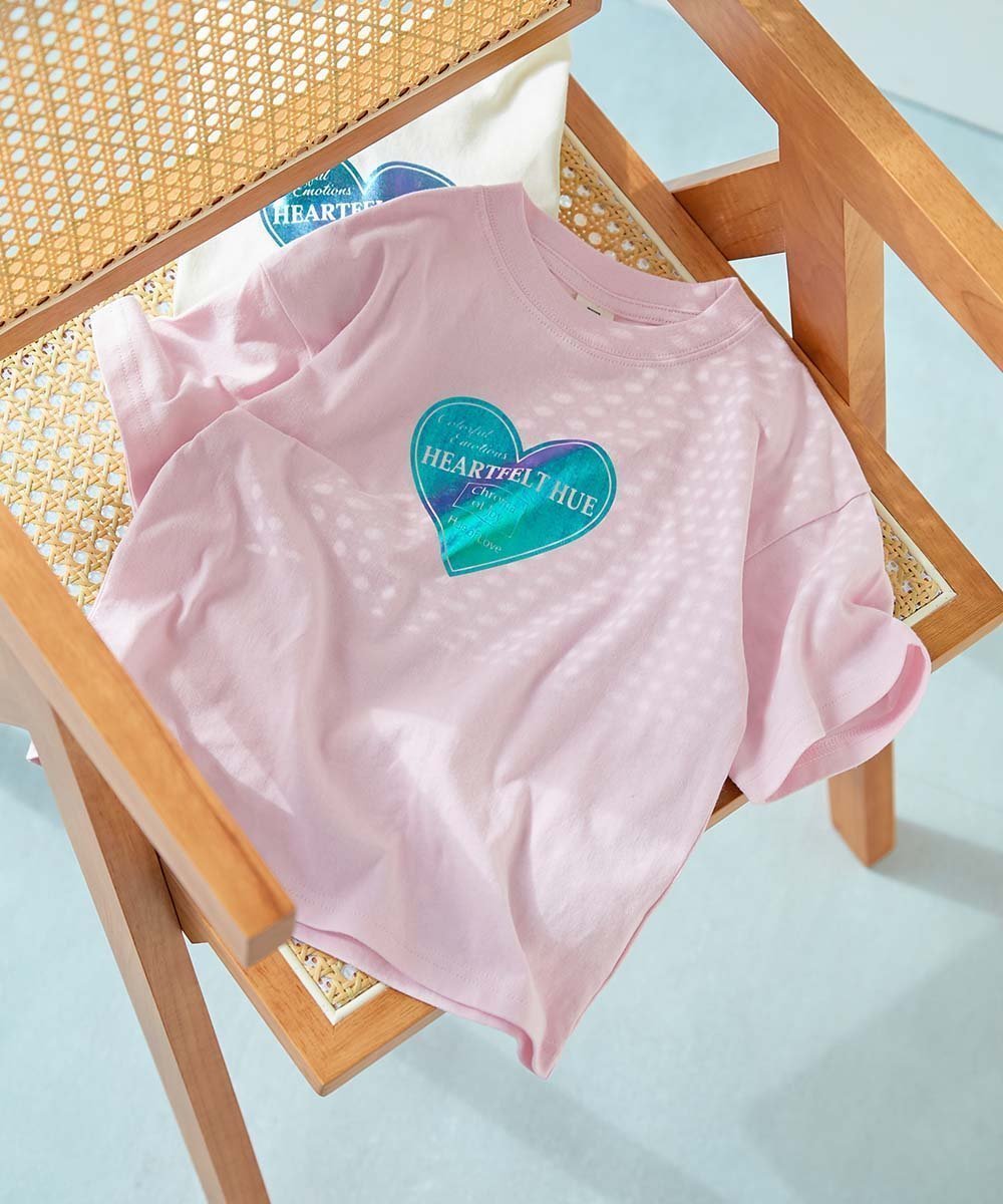 【デビロック/devirock / KIDS】の綿100% デビラボ*【きらっとメタリック】 ガールズ BIGシルエット 26SS インテリア・キッズ・メンズ・レディースファッション・服の通販 founy(ファニー) 　ファッション　Fashion　キッズファッション　Fashion for Kids　キャップ　Cap, Baseball Cap　スニーカー　Sneakers, Trainers　トレンド　Trend, Trending Now　プリント　Print, Printed Pattern　おすすめ　Recommended / Our Picks　2026年　2026　2026春夏・S/S　Spring/Summer 2026 SS26　004-ハート1‐さくらピンク|ID: prp329100004961852 ipo3291000000037225660