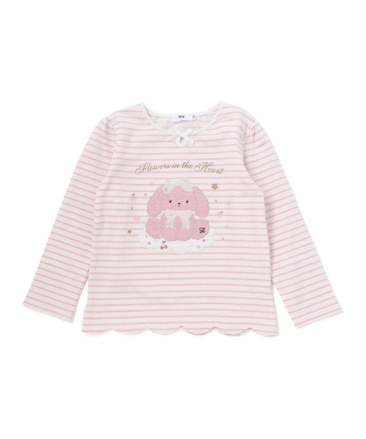 【ベベ オンライン ストア/BEBE ONLINE STORE / KIDS】のユニコーンウサギアニマルモチーフ裾スカラップ長袖Tシャツ(80~130cm) インテリア・キッズ・メンズ・レディースファッション・服の通販 founy(ファニー) 　ファッション　Fashion　キッズファッション　Fashion for Kids　イエロー　Yellow　春　Spring　ギャザー　Gathered, Ruffled　コレクション　Collection, Seasonal Line　シフォン　Chiffon, Lightweight Fabric　シンプル　Simple, Minimal　スカラップ　Scallop, Scalloped Edge　チェリー　Cherry, Cherry Pattern　デニム　Denim, Jeans Material　長袖　Long Sleeve, Full Sleeve　フレンチ　French, French Style　フロント　Front, Front Design　プリント　Print, Printed Pattern　モチーフ　Motif, Design Theme　リボン　Ribbon, Bow　レース　Lace, Lace Fabric　冬　Winter / This Winter　S/S・春夏　SS, Spring/Summer, Warm Season　夏　Summer　エレガント 上品　Elegant　2026年　2026　2026春夏・S/S　Spring/Summer 2026 SS26　ピンク系|ID: prp329100004961874 ipo3291000000037225785