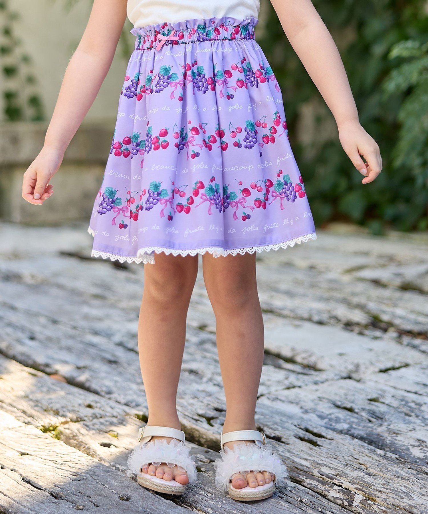 【エニー/ANY / KIDS】の総柄フルーツ スカート インテリア・キッズ・メンズ・レディースファッション・服の通販 founy(ファニー) 　ファッション　Fashion　キッズファッション　Fashion for Kids　おすすめ　Recommended / Our Picks　シンプル　Simple, Minimal　ポケット　Pocket, Pocket Detail　リボン　Ribbon, Bow　ワンポイント　One Point, Statement Accent　夏　Summer　ラベンダー[582]|ID: prp329100004961979 ipo3291000000037226435