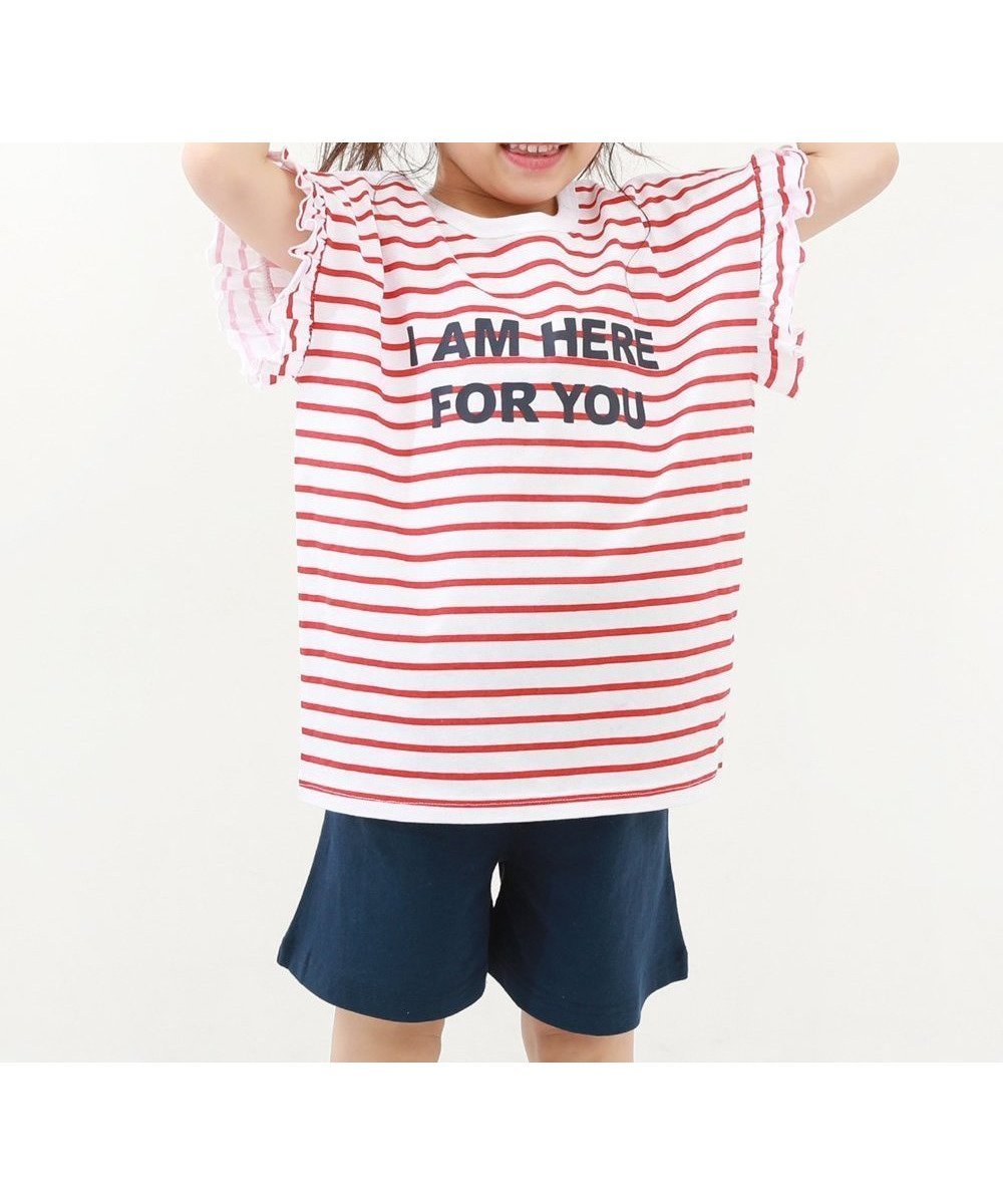【デビロック/devirock / KIDS】の綿100% ガールズ フリル半袖パジャマ 子供服 キッズ 女の子 パジャマ 26SS インテリア・キッズ・メンズ・レディースファッション・服の通販 founy(ファニー) 　ファッション　Fashion　キッズファッション　Fashion for Kids　セットアップ　Set-Up, Coordinated Outfit　パジャマ　Pajamas, Sleepwear　フリル　Frill, Ruffle　半袖　Short Sleeve, Half Sleeve　おすすめ　Recommended / Our Picks　お家時間・ステイホーム　Stay Home / At Home　旅行　Travel　2026年　2026　2026春夏・S/S　Spring/Summer 2026 SS26　013-ボーダー-ネイビー|ID: prp329100004961990 ipo3291000000037226509