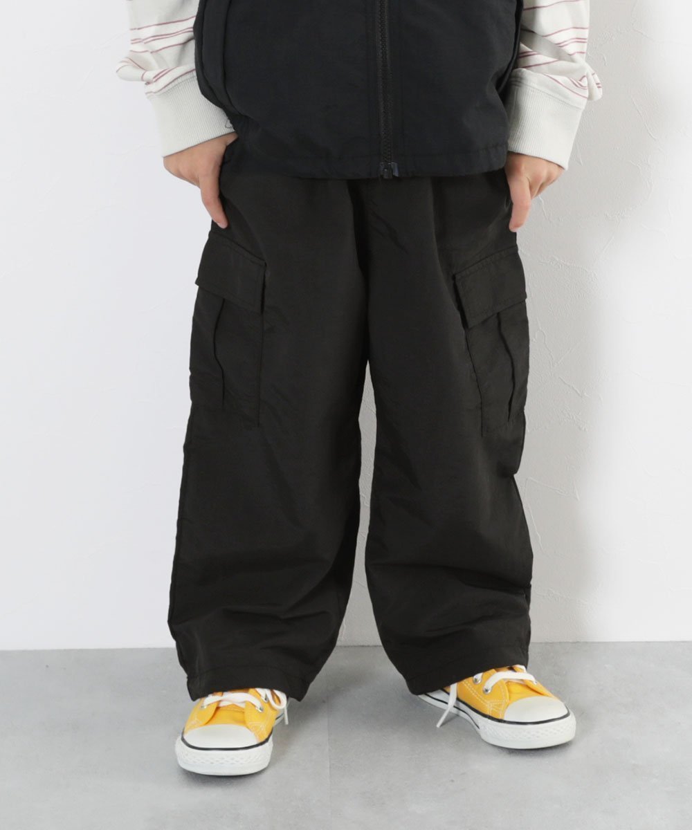 【デビロック/devirock / KIDS】の水はじく ドローコード カーゴパンツ カーゴパンツ ロングパンツ ボトムス 25AW インテリア・キッズ・メンズ・レディースファッション・服の通販 founy(ファニー) 　ファッション　Fashion　キッズファッション　Fashion for Kids　ボトムス　Bottoms　カーゴパンツ　Cargo Pants, Utility Pants　チェック　Check, Plaid, Tartan　トレンド　Trend, Trending Now　ドローコード　Drawcord, Drawstring Cord　ルーズ　Loose, Oversized　ロング　Long, Long-Length　ワイド　Wide, Wide Fit　おすすめ　Recommended / Our Picks　2025年　2025　2025-2026秋冬・A/W　Autumn/Winter 2025–26 AW25–26　ブラック|ID: prp329100004962000 ipo3291000000037226564