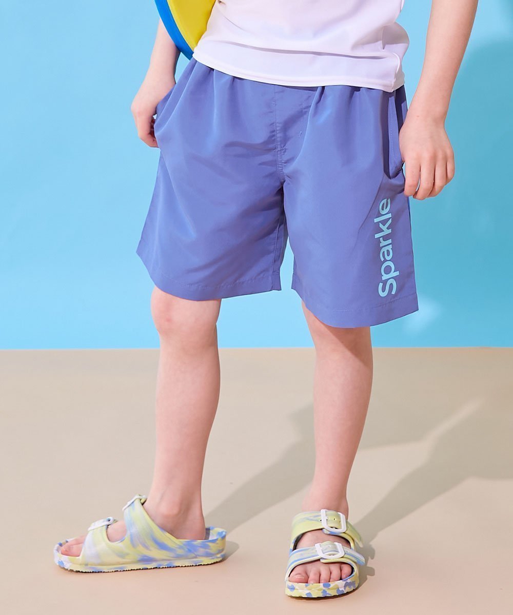 【デビロック/devirock / KIDS】のウエストがワンタッチで調整できる ネオンカラー UVカット サーフパンツ水着 26SS インテリア・キッズ・メンズ・レディースファッション・服の通販 founy(ファニー) 　ファッション　Fashion　キッズファッション　Fashion for Kids　なめらか　Smooth, Silky Texture　ネオン　Neon, Neon Color　ビーチ　Beach, Seaside　プリント　Print, Printed Pattern　水着　Swimsuit, Swimwear　夏　Summer　2026年　2026　2026春夏・S/S　Spring/Summer 2026 SS26　012-ロゴ2-Pブルー|ID: prp329100004962009 ipo3291000000037226626