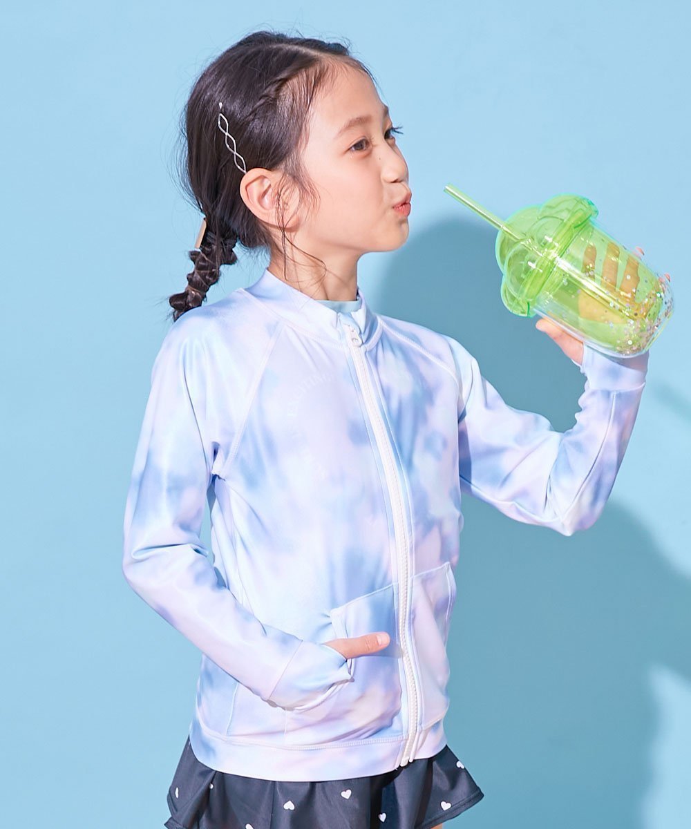 【デビロック/devirock / KIDS】のUVカット 無地 柄 長袖ジップラッシュガード 子供服 キッズ 男の子 女の子 海 26SS インテリア・キッズ・メンズ・レディースファッション・服の通販 founy(ファニー) 　ファッション　Fashion　キッズファッション　Fashion for Kids　ジップ　Zip, Zipper　ストレッチ　Stretch, Stretchy Fabric　スポーツ　Sports, Activewear　長袖　Long Sleeve, Full Sleeve　フィット　Fit, Slim Fit　プリント　Print, Printed Pattern　ベーシック　Basic, Essential　無地　Plain, Solid Color　おすすめ　Recommended / Our Picks　2026年　2026　2026春夏・S/S　Spring/Summer 2026 SS26　032-タイダイ-サックス|ID: prp329100004962013 ipo3291000000037226663