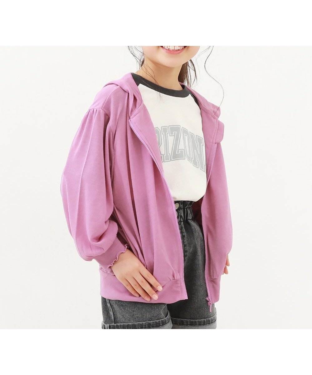 【デビロック/devirock / KIDS】のUVカット ドロップショルダーパーカー 子供服 キッズ 女の子 UVカット UV対策 26SS インテリア・キッズ・メンズ・レディースファッション・服の通販 founy(ファニー) 　ファッション　Fashion　キッズファッション　Fashion for Kids　カットソー　Cut and Sewn Top　バルーン　Balloon, Balloon Silhouette　おすすめ　Recommended / Our Picks　夏　Summer　2026年　2026　2026春夏・S/S　Spring/Summer 2026 SS26　005-モーブピンク|ID: prp329100004962016 ipo3291000000037226678