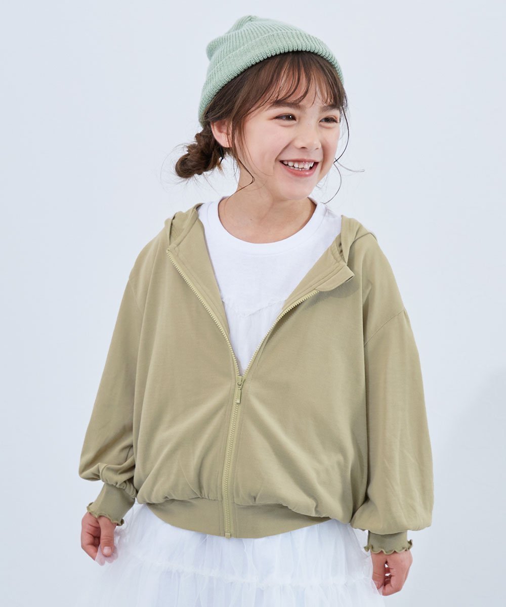【デビロック/devirock / KIDS】のUVカット ドロップショルダーパーカー 子供服 キッズ 女の子 UVカット UV対策 26SS インテリア・キッズ・メンズ・レディースファッション・服の通販 founy(ファニー) 　ファッション　Fashion　キッズファッション　Fashion for Kids　カットソー　Cut and Sewn Top　バルーン　Balloon, Balloon Silhouette　おすすめ　Recommended / Our Picks　夏　Summer　2026年　2026　2026春夏・S/S　Spring/Summer 2026 SS26　008-ベージュ|ID: prp329100004962016 ipo3291000000037226683