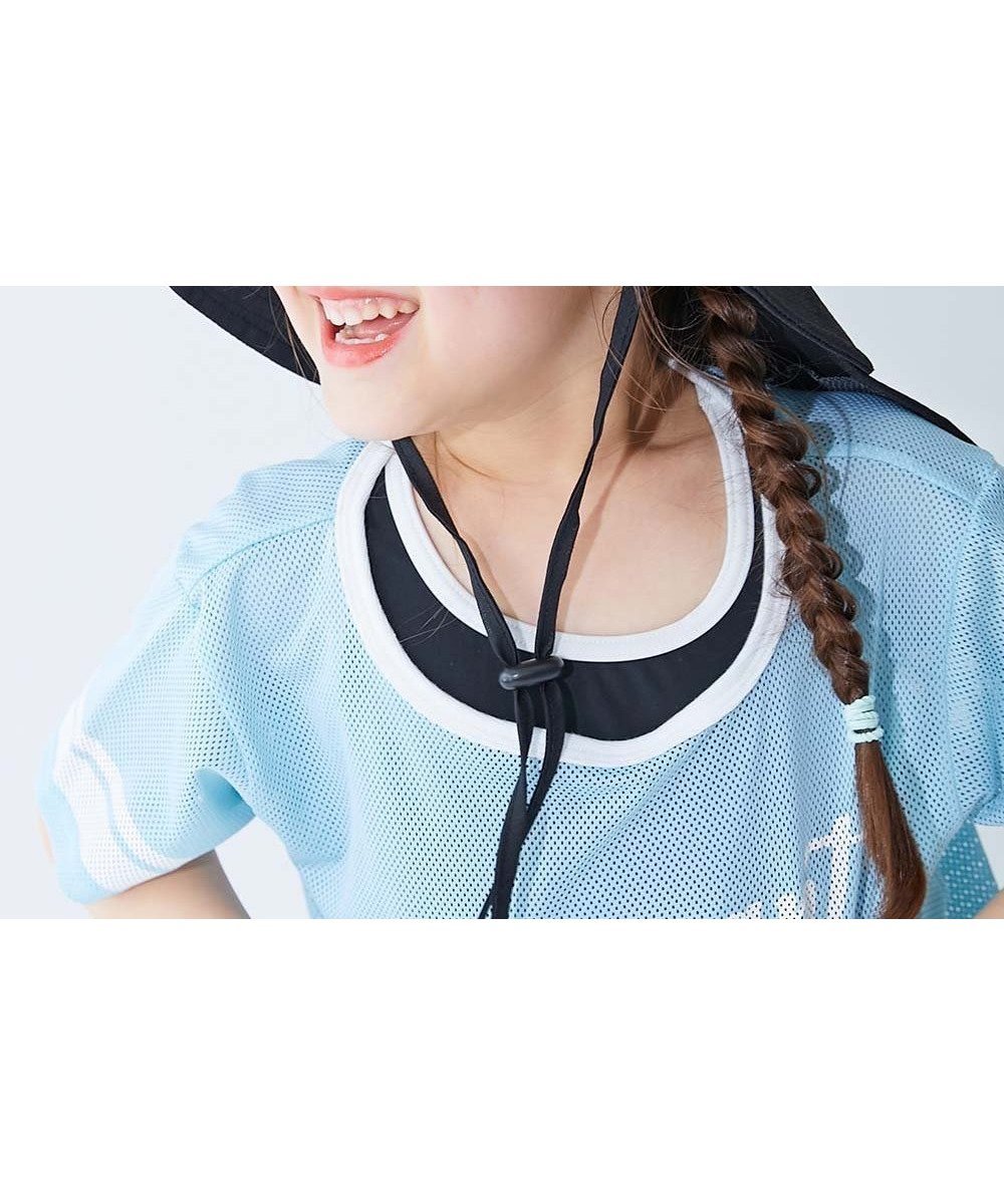 【デビロック/devirock / KIDS】の気化熱のチカラでひんやり 洗える 日よけ付き メッシュ切り替えハット 子供服 26SS インテリア・キッズ・メンズ・レディースファッション・服の通販 founy(ファニー) 　ファッション　Fashion　キッズファッション　Fashion for Kids　洗える　Machine Washable　ポケット　Pocket, Pocket Detail　メッシュ　Mesh, Net Fabric　水着　Swimsuit, Swimwear　2026年　2026　2026春夏・S/S　Spring/Summer 2026 SS26　001-ブラック|ID: prp329100004962018 ipo3291000000037226696