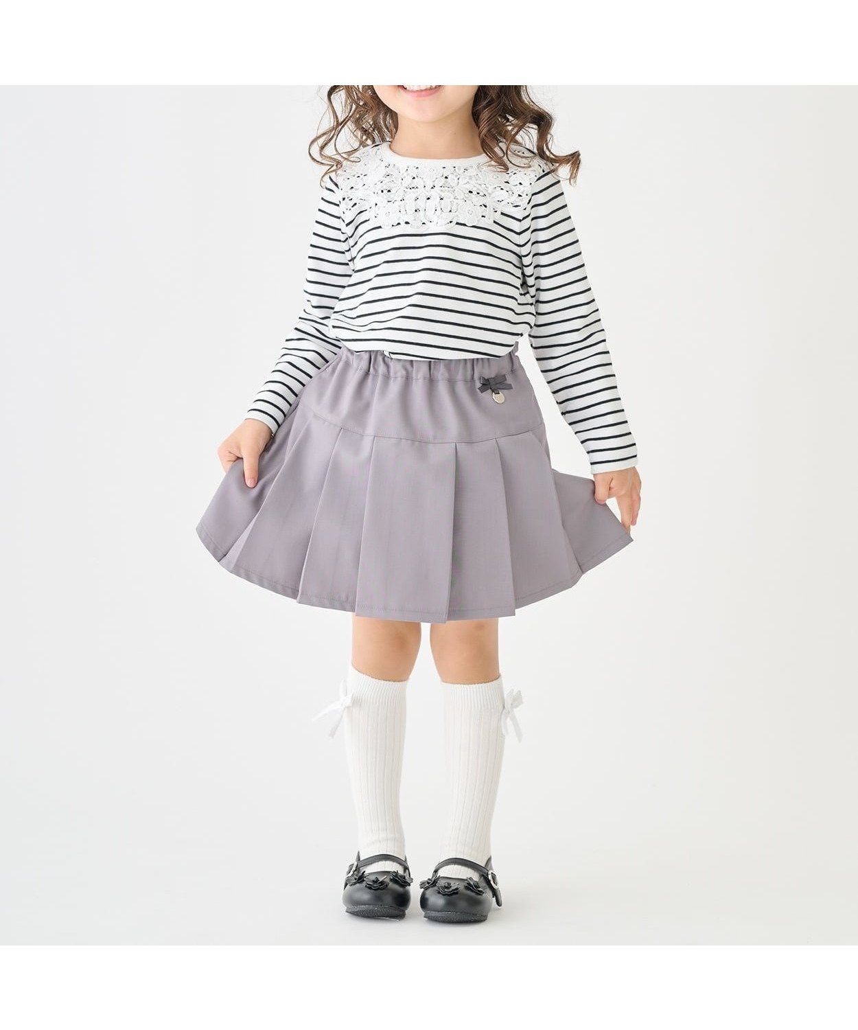 【ナルミヤ オンライン/NARUMIYA ONELINE / KIDS】のプリーツスカパン インテリア・キッズ・メンズ・レディースファッション・服の通販 founy(ファニー) 　ファッション　Fashion　キッズファッション　Fashion for Kids　インナー　Innerwear　ガーリー　Girly, Feminine Style　チャーム　Charm, Pendant　プリーツ　Pleats, Pleated　ポケット　Pocket, Pocket Detail　グレー|ID: prp329100004962052 ipo3291000000037226837