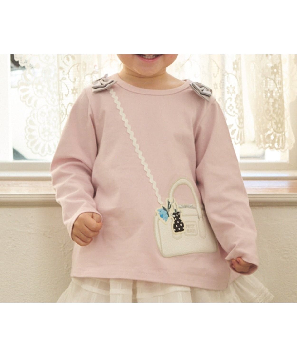 【ナルミヤ オンライン/NARUMIYA ONELINE / KIDS】のミニバッグ長袖Tシャツ インテリア・キッズ・メンズ・レディースファッション・服の通販 founy(ファニー) 　ファッション　Fashion　キッズファッション　Fashion for Kids　フレア　Flare, Flared　ポケット　Pocket, Pocket Detail　リボン　Ribbon, Bow　長袖　Long Sleeve, Full Sleeve　ライト ピンク|ID: prp329100004962058 ipo3291000000037226864