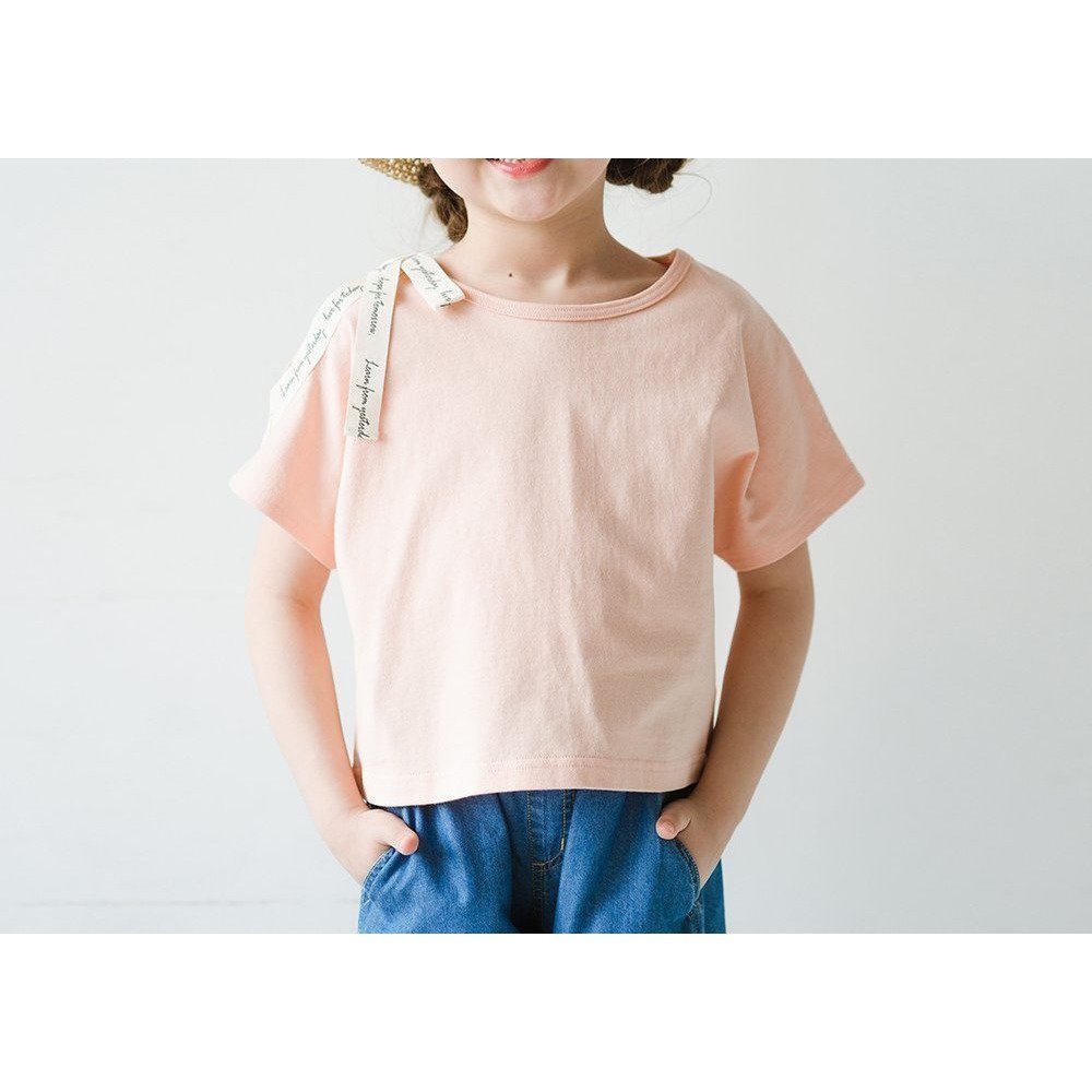 【ブランシェス/branshes / KIDS】のロゴテープリボン肩あきTシャツ インテリア・キッズ・メンズ・レディースファッション・服の通販 founy(ファニー) 　ファッション　Fashion　キッズファッション　Fashion for Kids　トレンド　Trend, Trending Now　ミックス　Mix, Mixed Style　ワイド　Wide, Wide Fit　今季　This Season, Current Season　オレンジ|ID: prp329100004962085 ipo3291000000037227006