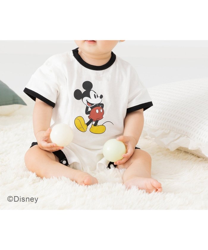 【チルツー/chil2 / KIDS】のディズニー ミッキーマウス/半袖カバーオール インテリア・キッズ・メンズ・レディースファッション・服の通販 founy(ファニー) https://founy.com/ ファッション Fashion キッズファッション Fashion for Kids クラシック Classic, Timeless Style フェイス Face, Facial Design ベビー Baby, Babywear 半袖 Short Sleeve, Half Sleeve 定番 Standard, Basic Item |ID: prp329100004962115 ipo3291000000037227163