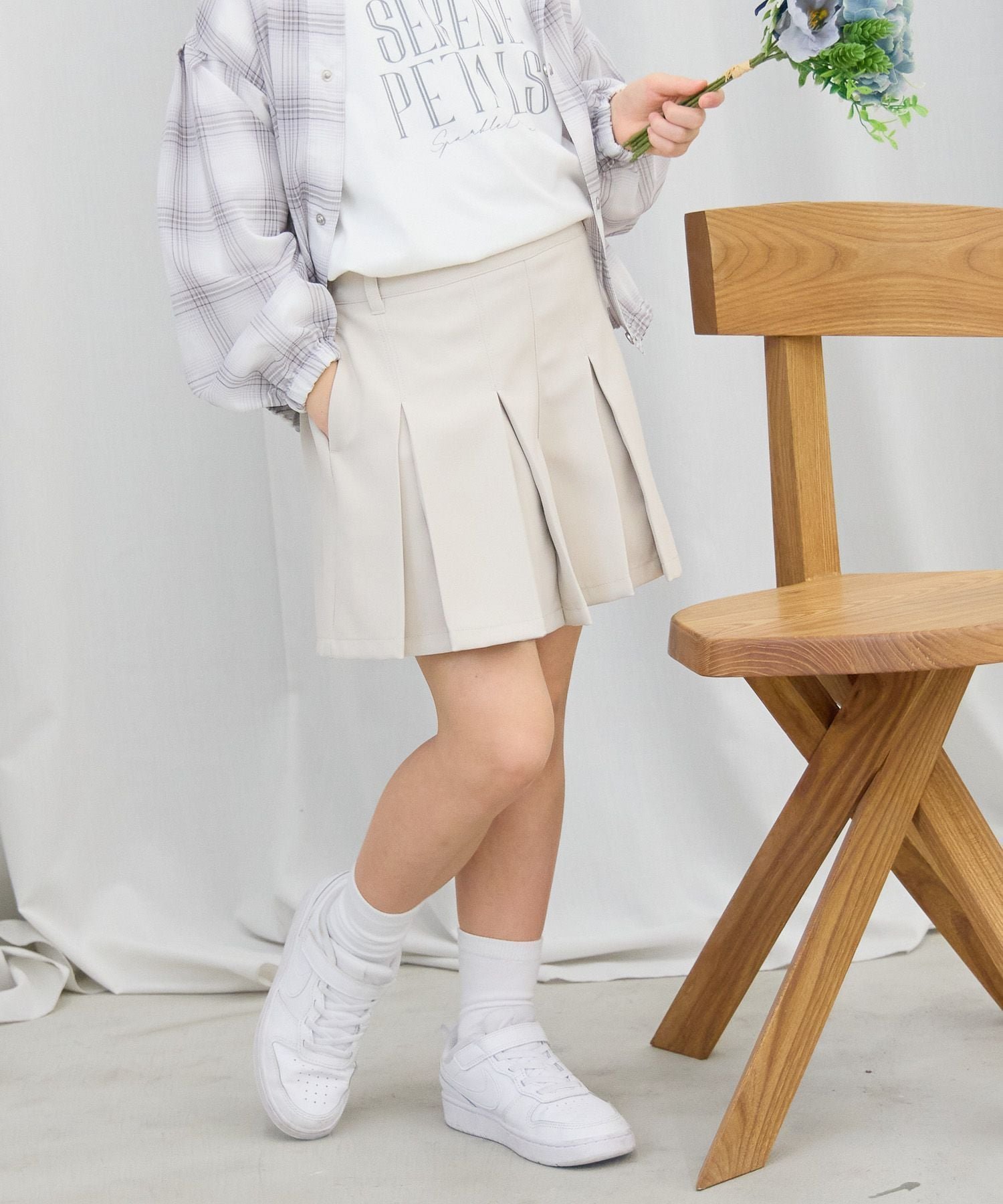 【グローバルワーク/GLOBAL WORK / KIDS】のCHEER ONプリーツスカパン/キッズ/629897 インテリア・キッズ・メンズ・レディースファッション・服の通販 founy(ファニー) 　ファッション　Fashion　キッズファッション　Fashion for Kids　おすすめ　Recommended / Our Picks　インナー　Innerwear　キュロット　Culottes, Wide Shorts　スウェット / スエット　Sweatshirt, Sweatwear　ソックス　Socks, Hosiery　プリーツ　Pleats, Pleated　春　Spring　アイボリー07|ID: prp329100004962121 ipo3291000000037227200