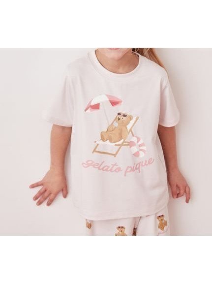 【ジェラート ピケ/gelato pique / KIDS】の【KIDS】【接触冷感】サマーベアワンポイントTシャツ インテリア・キッズ・メンズ・レディースファッション・服の通販 founy(ファニー) 　ファッション　Fashion　キッズファッション　Fashion for Kids　カラフル　Colorful Design　サマー　Summer, Summer Style　サングラス　Sunglasses, Shades　ショート　Short, Short Length　スマート　Smart, Elegant　ワンポイント　One Point, Statement Accent　おすすめ　Recommended / Our Picks　お家時間・ステイホーム　Stay Home / At Home　夏　Summer　PNK[066]|ID: prp329100004962136 ipo3291000000037227276