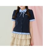 【ナルミヤ オンライン/NARUMIYA ONELINE / KIDS】のドッキングレイヤードTシャツ 人気、トレンドファッション・服の通販 founy(ファニー) ファッション Fashion キッズファッション Fashion for Kids おすすめ Recommended / Our Picks ドッキング Docking, Mixed Material フリル Frill, Ruffle リボン Ribbon, Bow thumbnail 紺|ID: prp329100004962147 ipo3291000000037227336