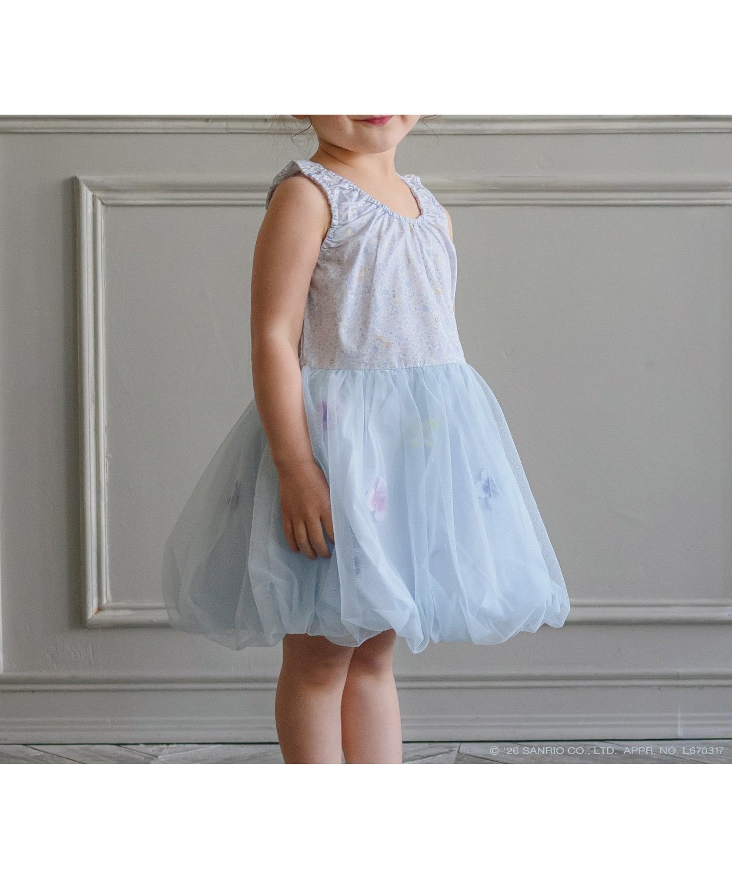 【パンパンテュテュ/panpantutu / KIDS】の【シナモロール/マイメロディ/ハローキティ/クロミ】お花とリボンのバルーンワンピ インテリア・キッズ・メンズ・レディースファッション・服の通販 founy(ファニー) 　ファッション　Fashion　キッズファッション　Fashion for Kids　ワンピース　Dresses　イエロー　Yellow　インナー　Innerwear　エアリー　Airy Texture　カラフル　Colorful Design　キャラクター　Character, Licensed Characters　コラボ　Collaboration, Collab　バランス　Balance, Style Balance　フォーマル　Formal, Dressy　プリント　Print, Printed Pattern　モチーフ　Motif, Design Theme　ラベンダー　Lavender　リボン　Ribbon, Bow　おすすめ　Recommended / Our Picks　シナモンガーデン|ID: prp329100004962152 ipo3291000000037227360