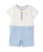 【ナルミヤ オンライン/NARUMIYA ONELINE / KIDS】のショートオール【日本製】 人気、トレンドファッション・服の通販 founy(ファニー) ファッション Fashion キッズファッション Fashion for Kids おすすめ Recommended / Our Picks ショート Short, Short Length セパレート Separate, Two-Piece ボーダー Border, Stripe ポケット Pocket, Pocket Detail 夏 Summer 日本製 Made In Japan 春 Spring S/S・春夏 SS, Spring/Summer, Warm Season thumbnail ブルー|ID: prp329100004962162 ipo3291000000037227448