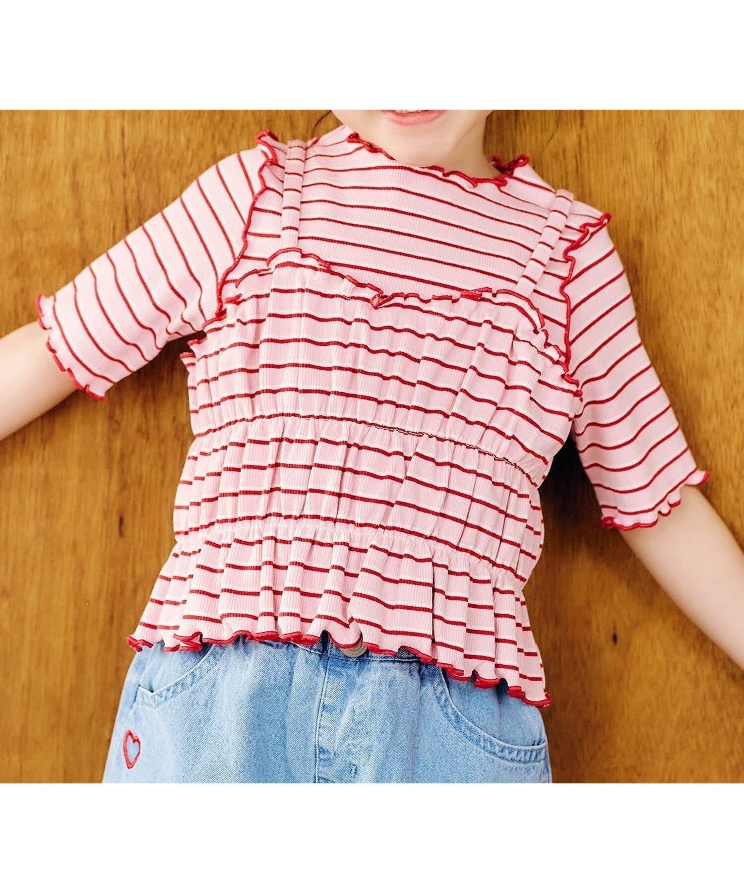 【エフオー オンラインストア/F.O.Online Store / KIDS】のマルチボーダーTシャツ ビスチェ2Pセット 人気、トレンドファッション・服の通販 founy(ファニー) 　ファッション　Fashion　キッズファッション　Fashion for Kids　ビスチェ　Bustier, Corset Top　ボーダー　Border, Stripe　 other-1|ID: prp329100004962208 ipo3291000000037227728
