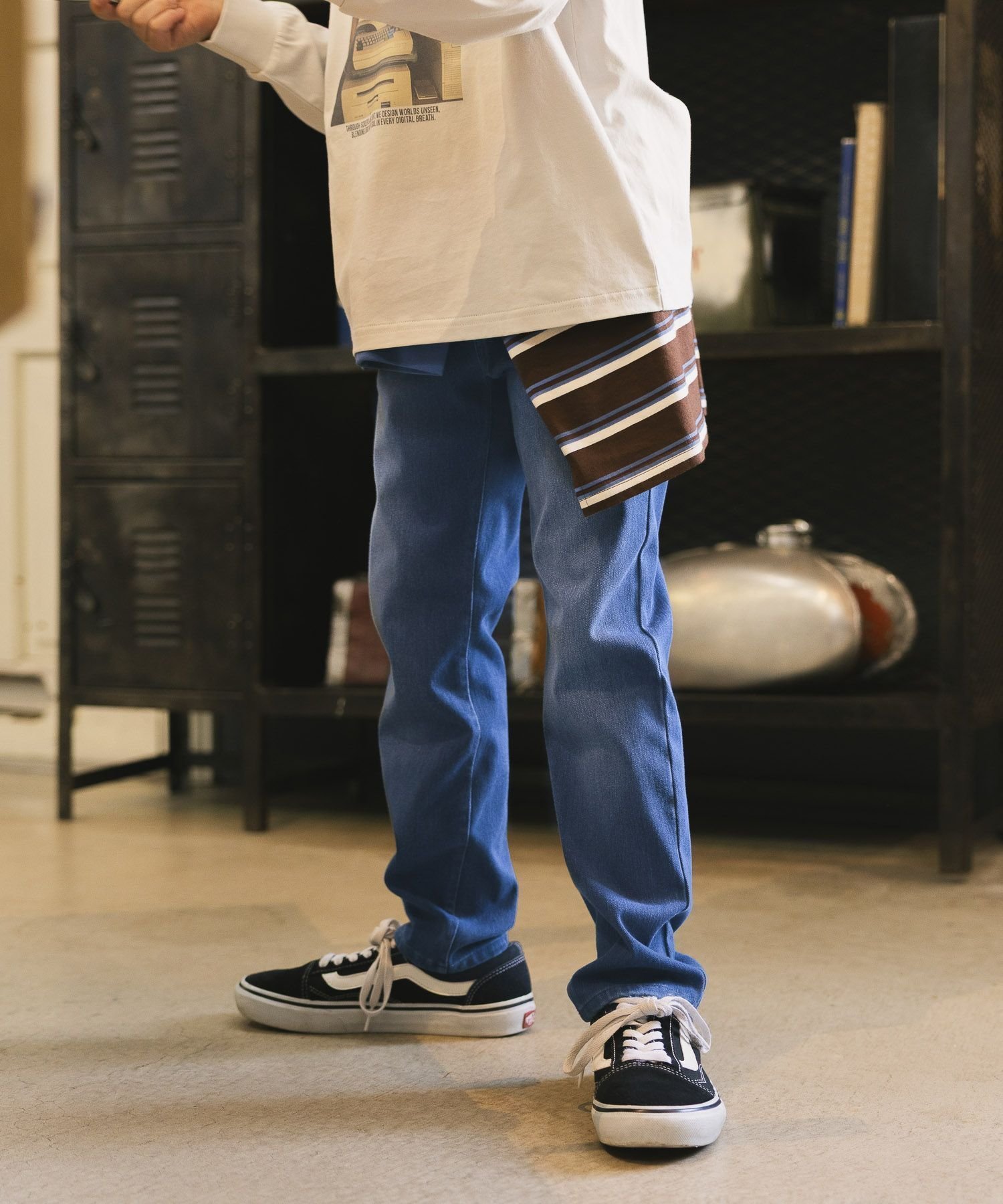 【グローバルワーク/GLOBAL WORK / KIDS】のスゴラクストレッチスリムパンツ/キッズ/608397 インテリア・キッズ・メンズ・レディースファッション・服の通販 founy(ファニー) 　ファッション　Fashion　キッズファッション　Fashion for Kids　ボトムス　Bottoms　おすすめ　Recommended / Our Picks　スウェット / スエット　Sweatshirt, Sweatwear　ストレッチ　Stretch, Stretchy Fabric　デニム　Denim, Jeans Material　中濃デニム85|ID: prp329100004962216 ipo3291000000037227788