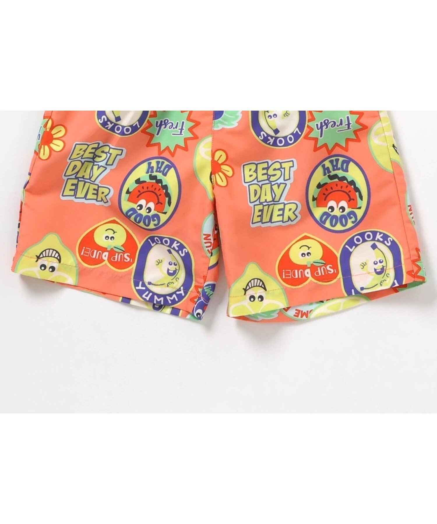 【エフオー オンラインストア/F.O.Online Store / KIDS】の【UVカット】無地・総柄わくわくビーチショーツ インテリア・キッズ・メンズ・レディースファッション・服の通販 founy(ファニー) 　ファッション　Fashion　キッズファッション　Fashion for Kids　アウトドア　Outdoor Clothing　ショーツ　Shorts, Short Pants　ビーチ　Beach, Seaside　夏　Summer　定番　Standard, Basic Item　無地　Plain, Solid Color　オレンジ|ID: prp329100004962233 ipo3291000000037227884
