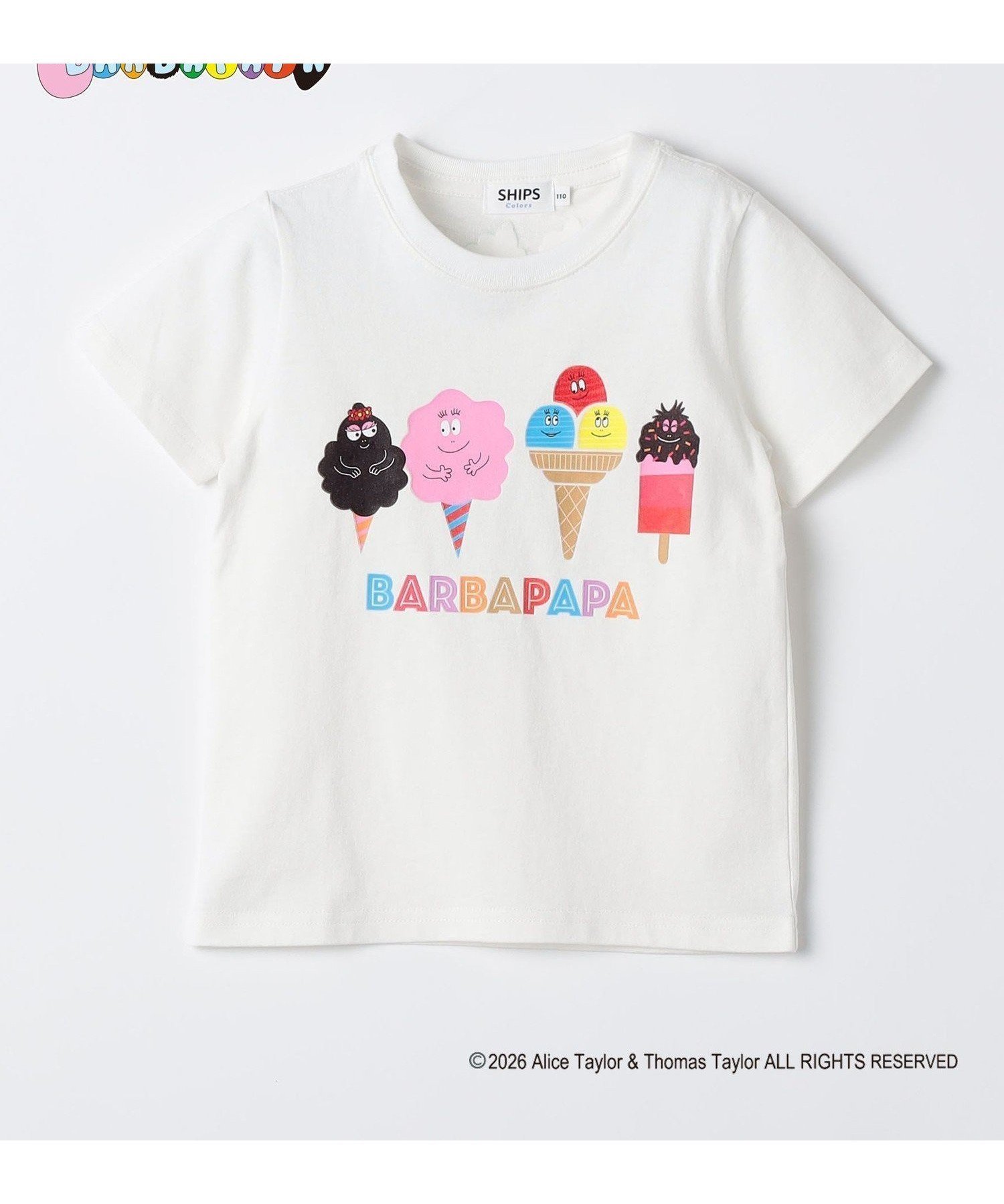 【シップス/SHIPS / KIDS】のSHIPS Colors 洗濯機可能 90~140cm / バーバパパ コラボ プリント Tシャツ インテリア・キッズ・メンズ・レディースファッション・服の通販 founy(ファニー) 　ファッション　Fashion　キッズファッション　Fashion for Kids　インナー　Innerwear　春　Spring　コラボ　Collaboration, Collab　今季　This Season, Current Season　ストーン　Stone, Gem-Like　フロント　Front, Front Design　プリント　Print, Printed Pattern　半袖　Short Sleeve, Half Sleeve　メンズ　Men's, Menswear　ワンポイント　One Point, Statement Accent　S/S・春夏　SS, Spring/Summer, Warm Season　アウトレット　Outlet / Clearance　夏　Summer　ビジネス 仕事 通勤　Business / Work / Commuting　2026年　2026　2026春夏・S/S　Spring/Summer 2026 SS26　ホワイト系|ID: prp329100004962243 ipo3291000000037227922