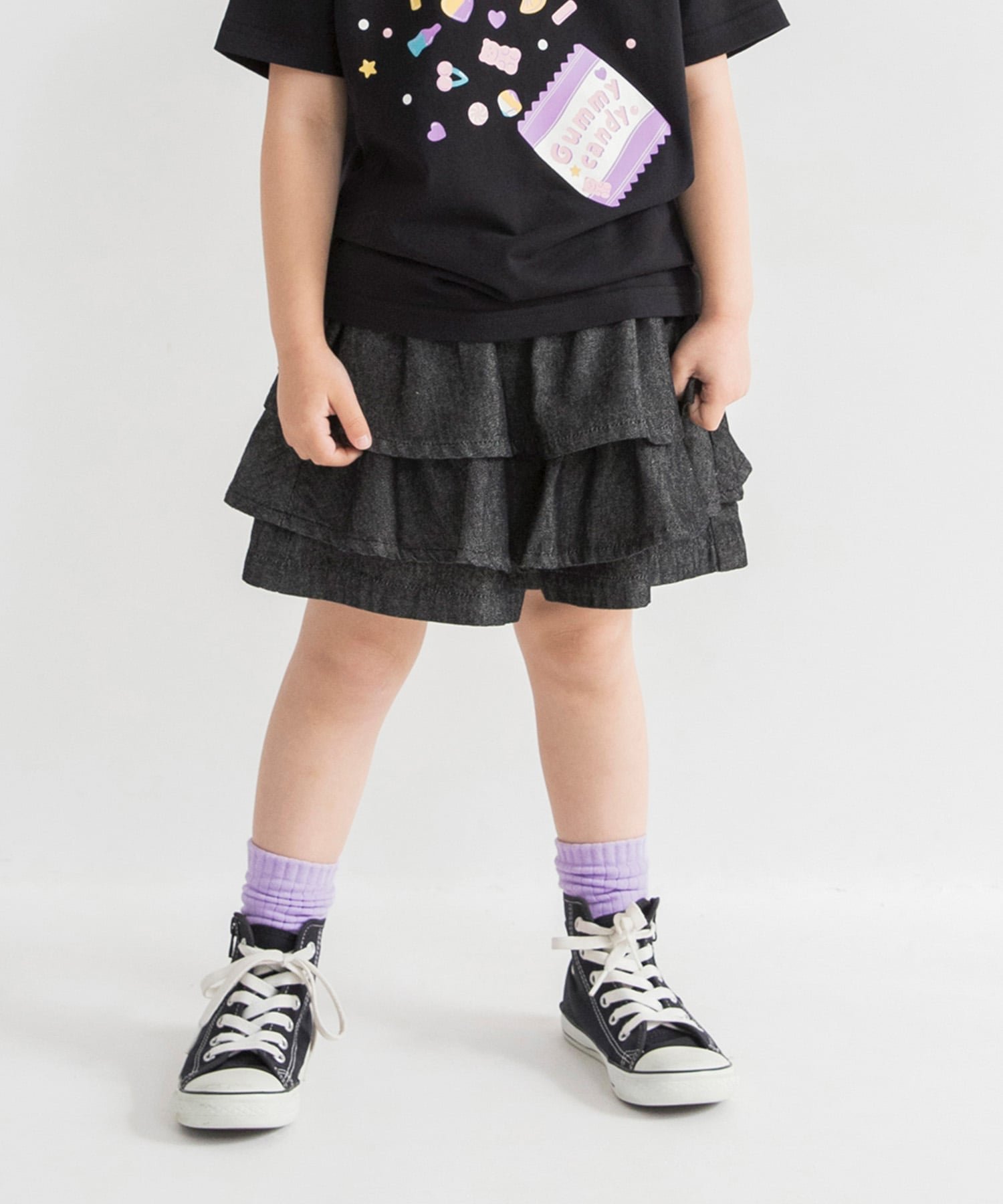 【ブランシェス/branshes / KIDS】の【WEB限定/DRC】デニムフリルスカパン インテリア・キッズ・メンズ・レディースファッション・服の通販 founy(ファニー) 　ファッション　Fashion　キッズファッション　Fashion for Kids　デニム　Denim, Jeans Material　ボーイズ　Boyish, Boy Style　ポケット　Pocket, Pocket Detail　プチプライス・低価格　Affordable / Budget Price　おすすめ　Recommended / Our Picks　ブラック|ID: prp329100004962263 ipo3291000000037228036