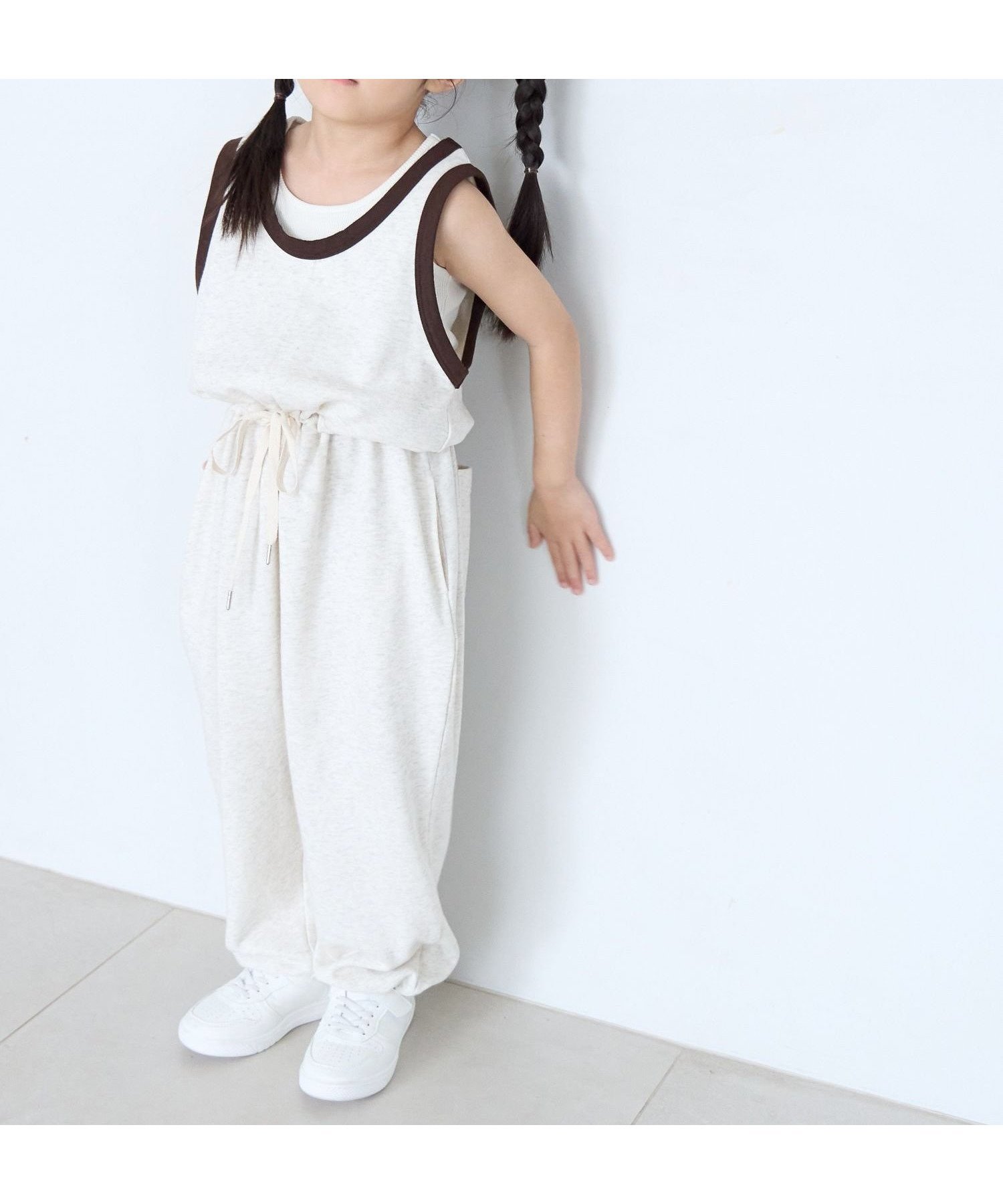 【ローリーズファーム/LOWRYS FARM / KIDS】の【KIDS】カットオールインワン インテリア・キッズ・メンズ・レディースファッション・服の通販 founy(ファニー) 　ファッション　Fashion　キッズファッション　Fashion for Kids　タオル　Towel, Bath Towel　ドローコード　Drawcord, Drawstring Cord　ロング　Long, Long-Length　ワイド　Wide, Wide Fit　オートミール|ID: prp329100004962271 ipo3291000000037228070
