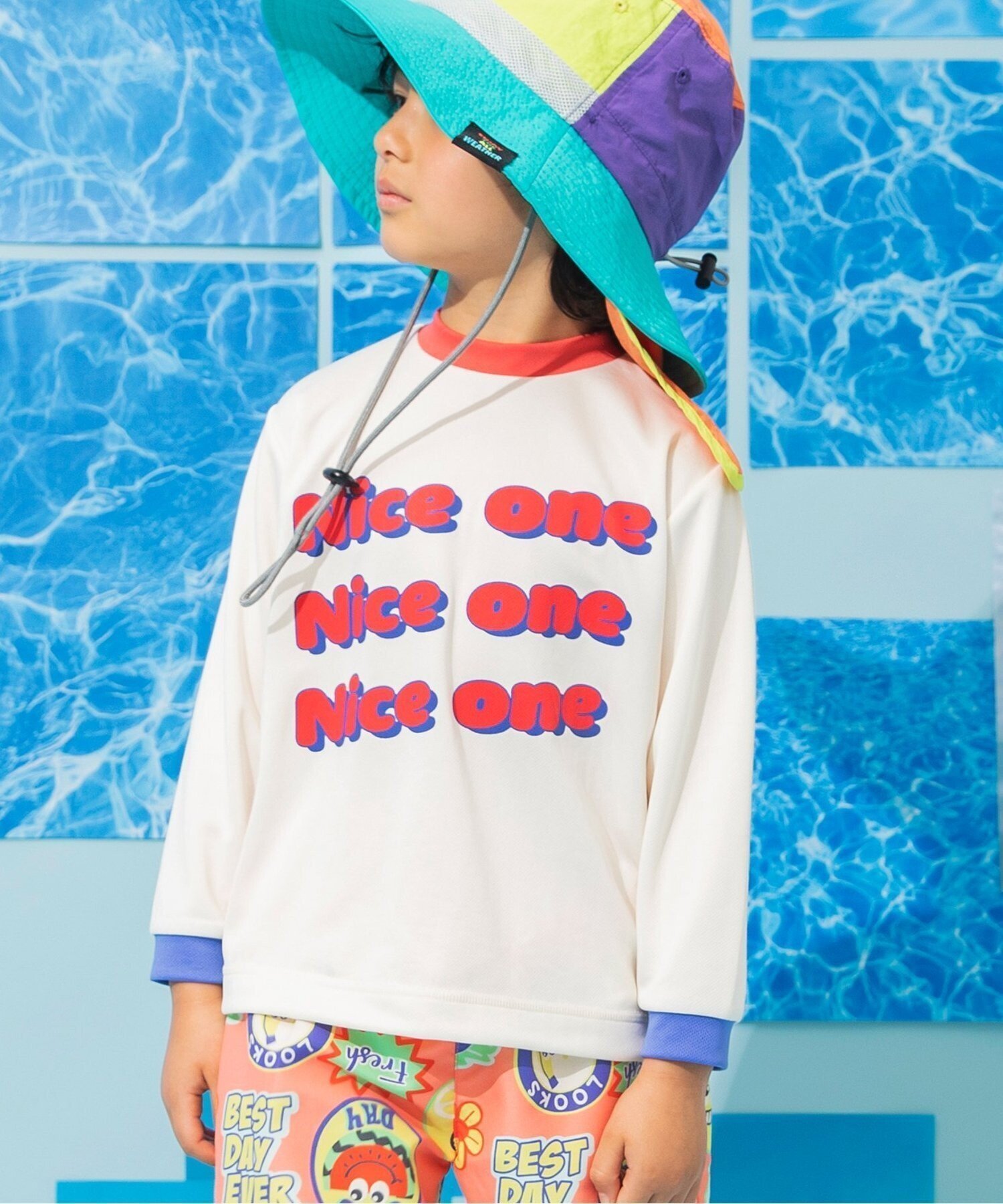 【エフオー オンラインストア/F.O.Online Store / KIDS】の【UVカット】わくわく長袖ラッシュガード 人気、トレンドファッション・服の通販 founy(ファニー) 　ファッション　Fashion　キッズファッション　Fashion for Kids　おすすめ　Recommended / Our Picks　アウトドア　Outdoor Clothing　ショーツ　Shorts, Short Pants　ストライプ　Stripe, Striped Pattern　ビーチ　Beach, Seaside　夏　Summer　長袖　Long Sleeve, Full Sleeve　 other-1|ID: prp329100004962273 ipo3291000000037228077