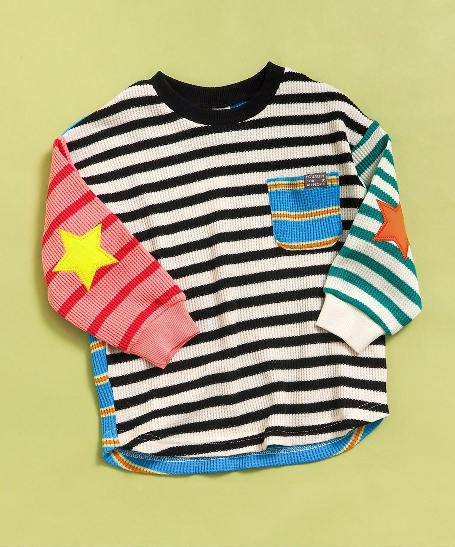 【エフオー オンラインストア/F.O.Online Store / KIDS】の【リンク】エルボ パッチロンT インテリア・キッズ・メンズ・レディースファッション・服の通販 founy(ファニー) 　ファッション　Fashion　キッズファッション　Fashion for Kids　パッチ　Patch, Appliqué　人気　Popular, Best Seller　長袖　Long Sleeve, Full Sleeve　マルチカラー2|ID: prp329100004962276 ipo3291000000037228094