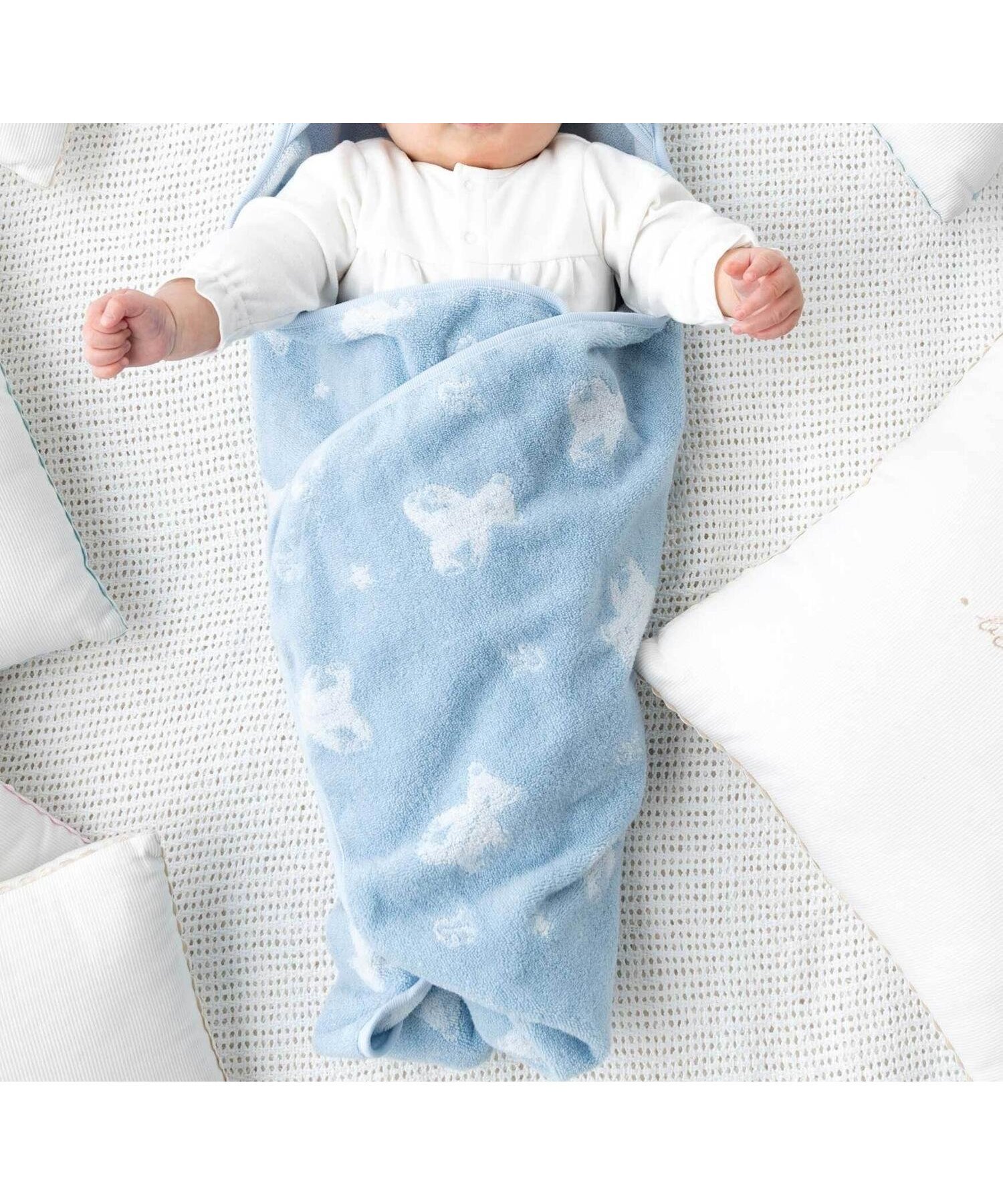 【ベベ オンライン ストア/BEBE ONLINE STORE / KIDS】の【お揃い】パイルクマジャガードおくるみ インテリア・キッズ・メンズ・レディースファッション・服の通販 founy(ファニー) 　ファッション　Fashion　キッズファッション　Fashion for Kids　クラシック　Classic, Timeless Style　シンプル　Simple, Minimal　トレンド　Trend, Trending Now　ブランケット　Blanket, Throw Blanket　ベビー　Baby, Babywear　エレガント 上品　Elegant　ギフト プレゼント　Gift / Present　2025年　2025　2025春夏・S/S　Spring/Summer 2025 SS25　ブルー系|ID: prp329100004962280 ipo3291000000037228114