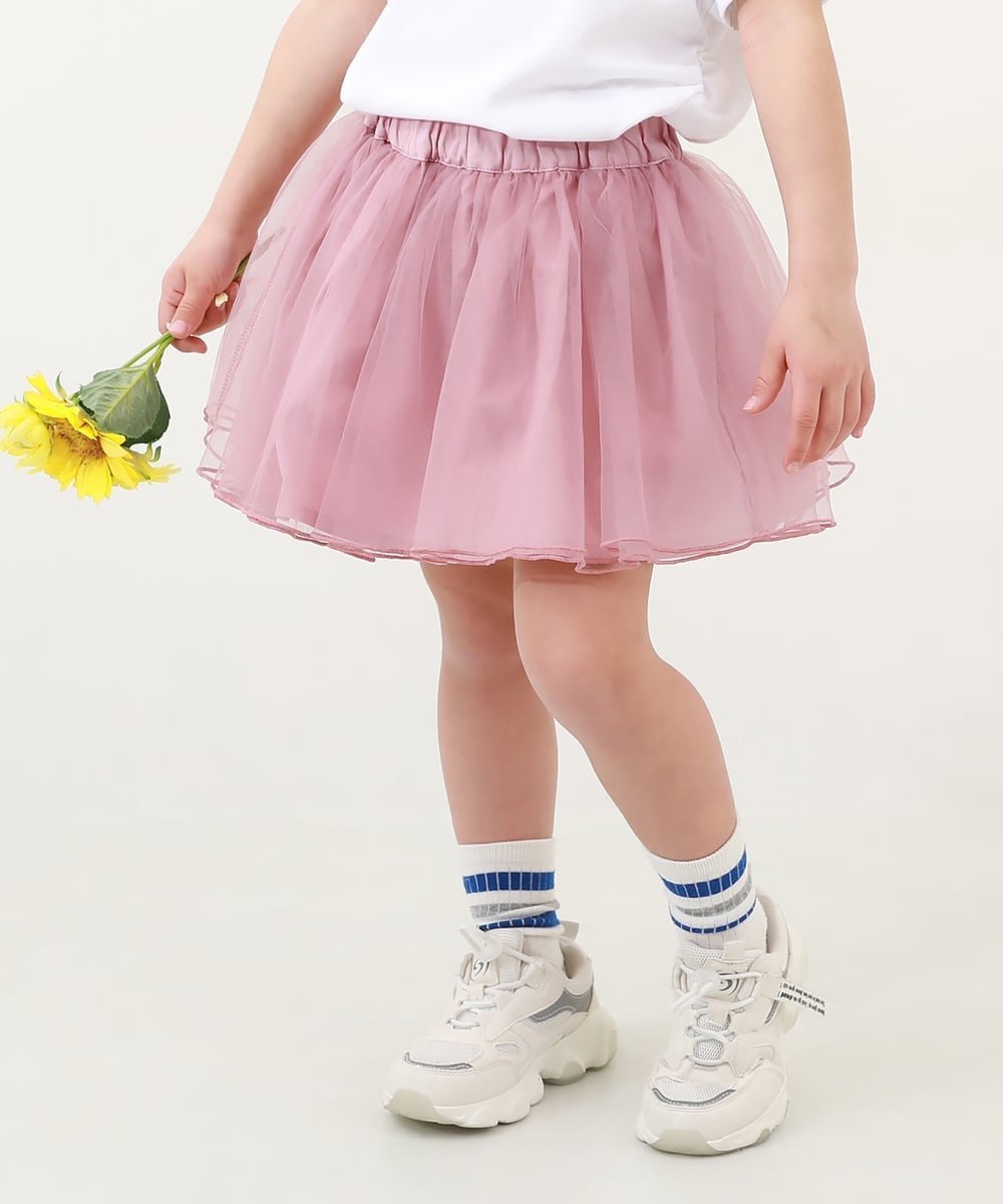 【デビロック/devirock / KIDS】のふわっと広がる ボリュームチュール 1分丈スカッツ 子供服 キッズ ベビー服 26SS インテリア・キッズ・メンズ・レディースファッション・服の通販 founy(ファニー) 　ファッション　Fashion　キッズファッション　Fashion for Kids　インナー　Innerwear　スニーカー　Sneakers, Trainers　チュール　Tulip, Tulip Motif　おすすめ　Recommended / Our Picks　2026年　2026　2026春夏・S/S　Spring/Summer 2026 SS26　ダスティピンク|ID: prp329100004962284 ipo3291000000037228152
