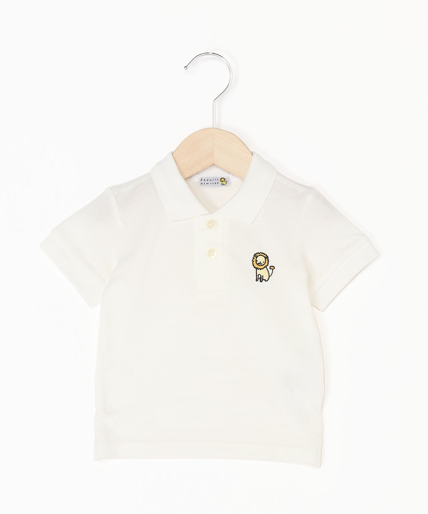 【その他のブランド/Other】のライオン刺繍 ポロシャツ インテリア・キッズ・メンズ・レディースファッション・服の通販 founy(ファニー) 　ファッション　Fashion　キッズファッション　Fashion for Kids　カーディガン　Cardigan, Knitwear　ジャケット　Jacket, Outerwear　フォルム　Silhouette, Form　ベーシック　Basic, Essential　ポロシャツ　Polo Shirt, Collared Tee　WHITE|ID: prp329100004962290 ipo3291000000037228187